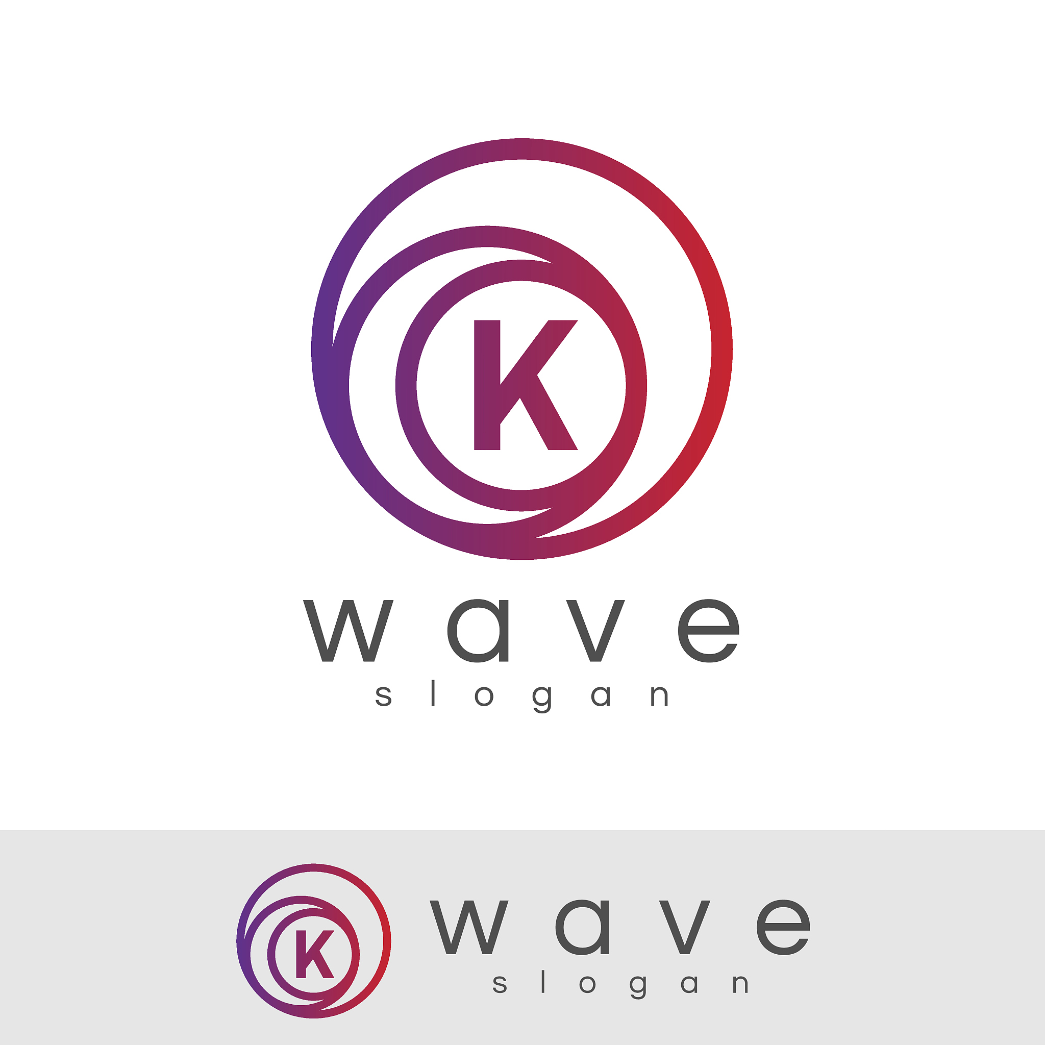 wave initial letter k icon design