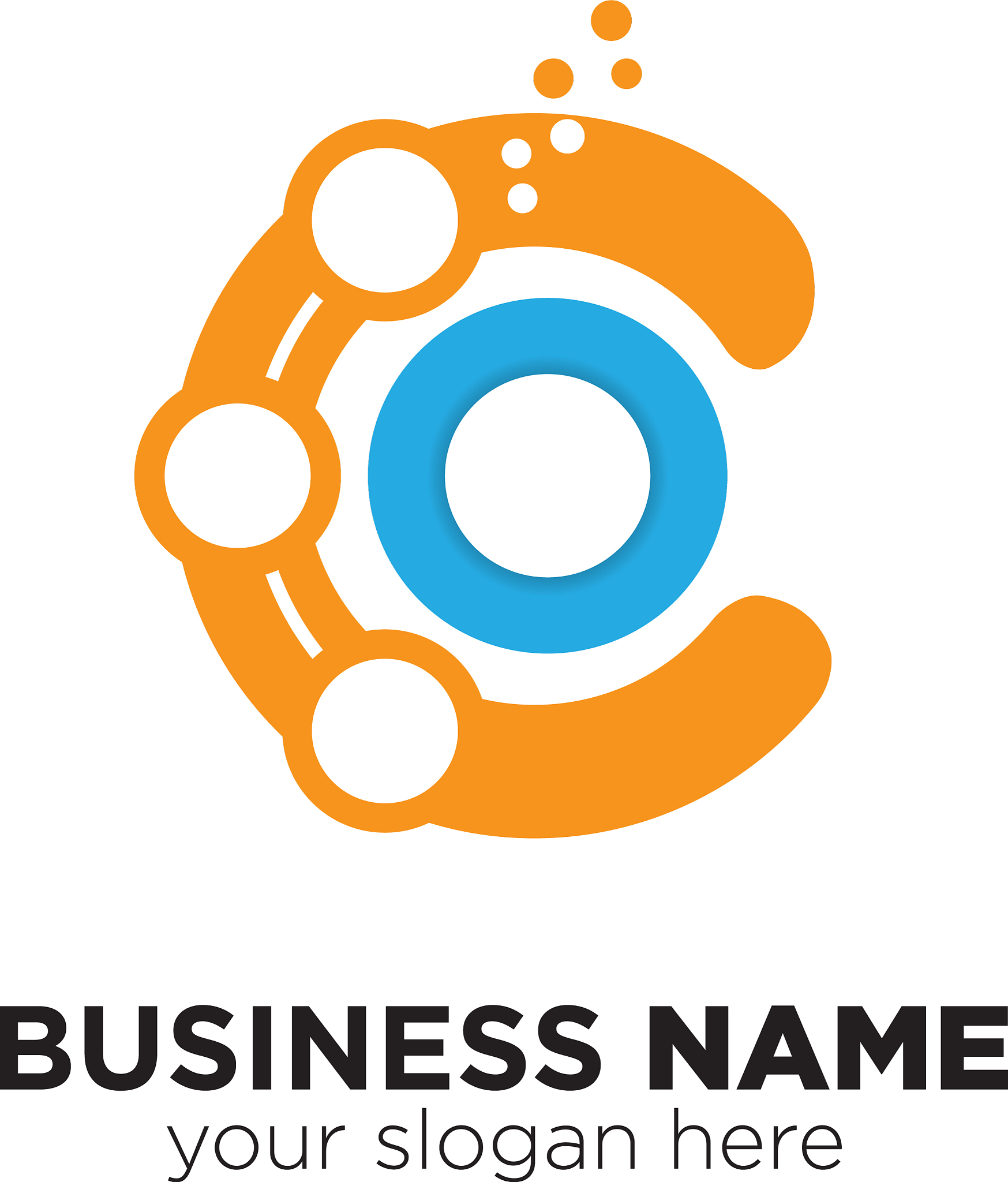 c techno letter concept logo icon element and