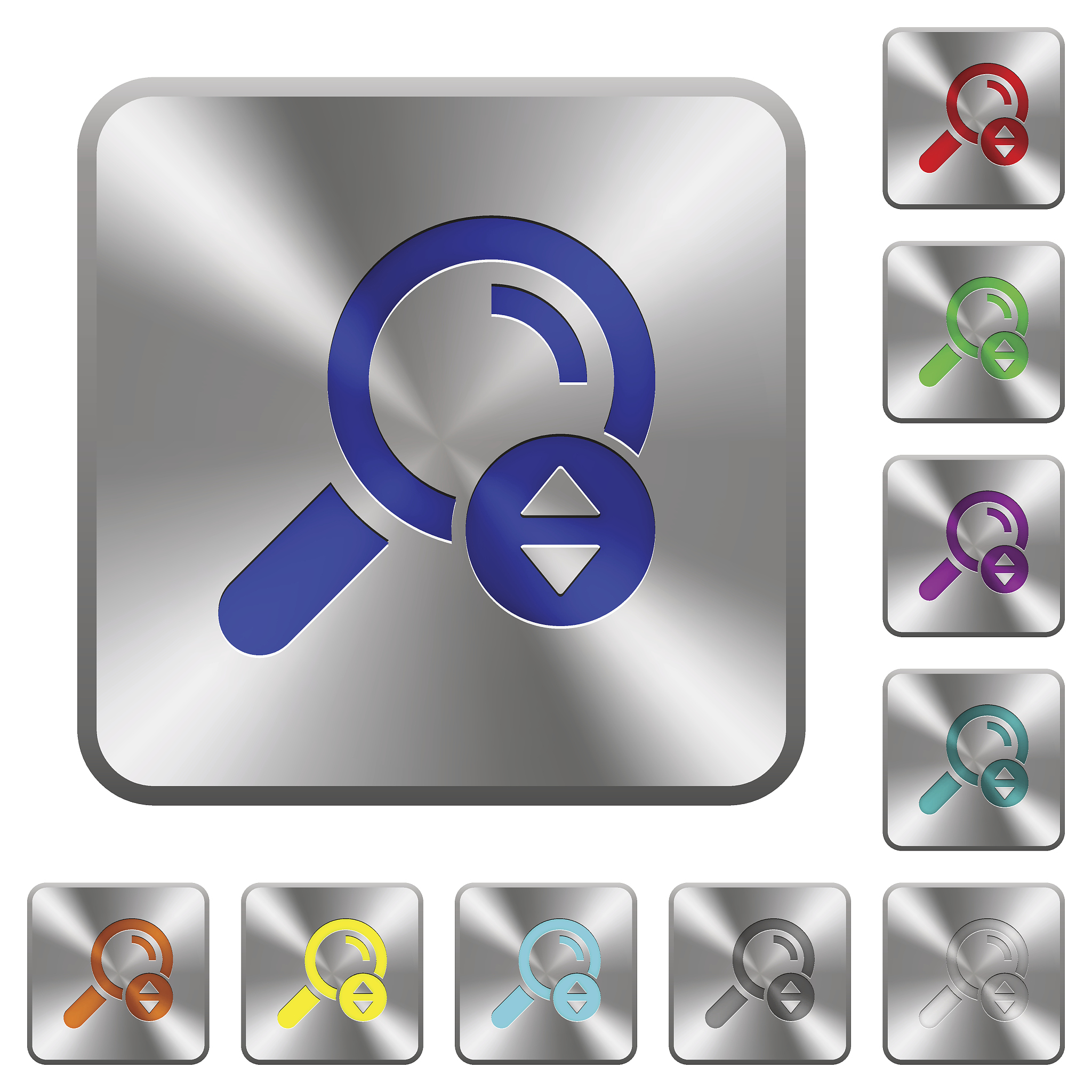 scrolling search results rounded square steel buttons