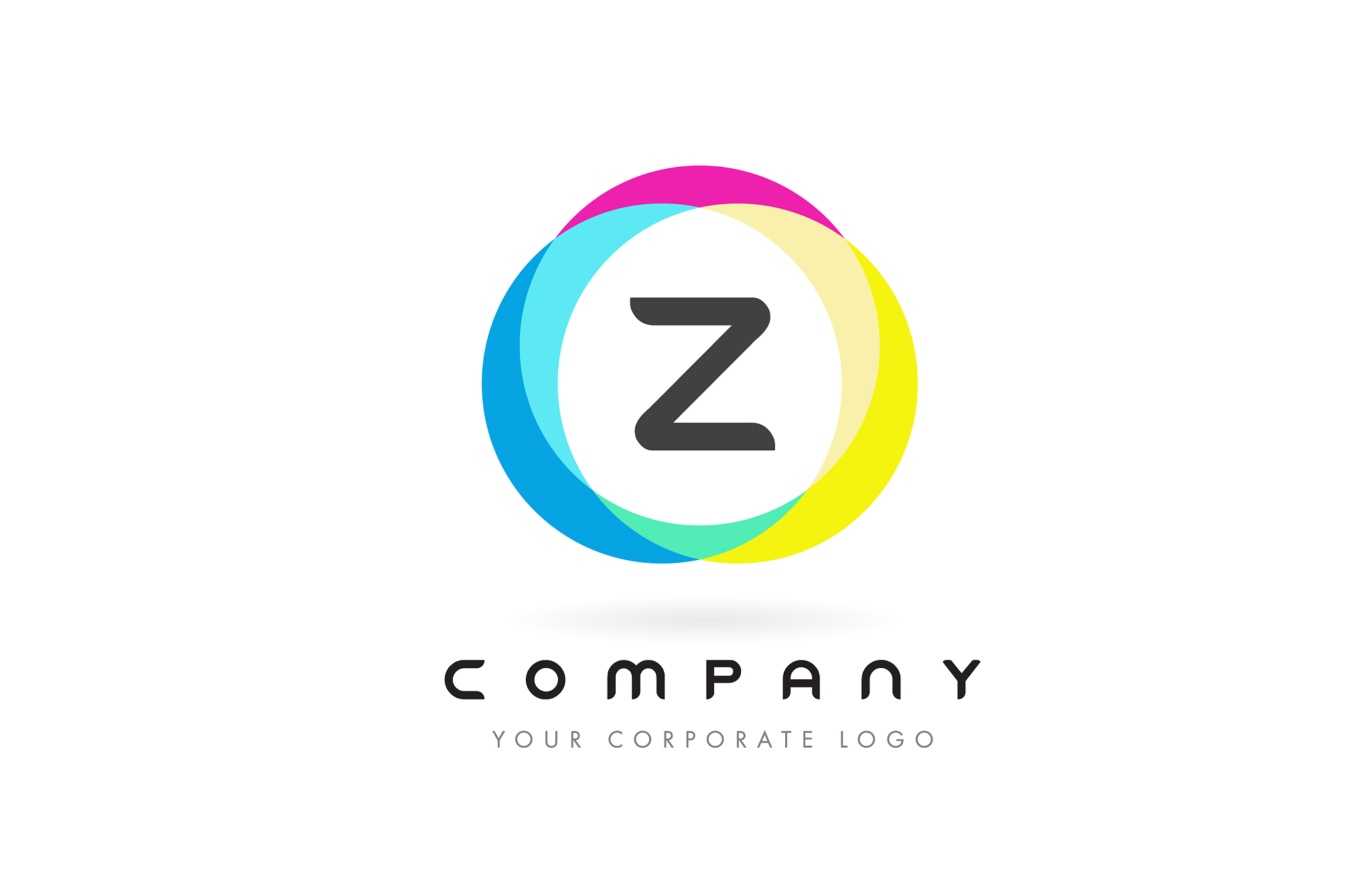 z letter logo design with rainbow rounded colors