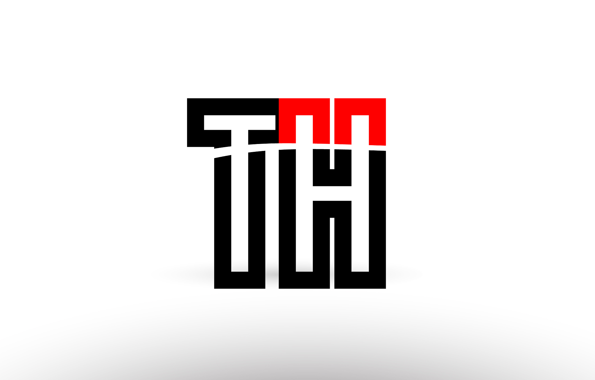 black white alphabet letter th t h logo icon