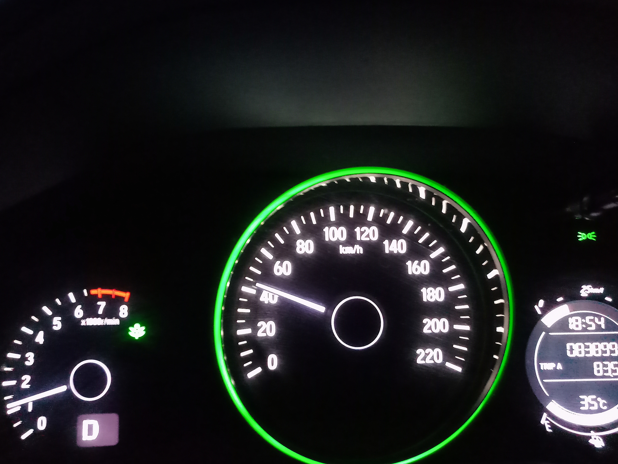 car instrument panel or car dashboard in night