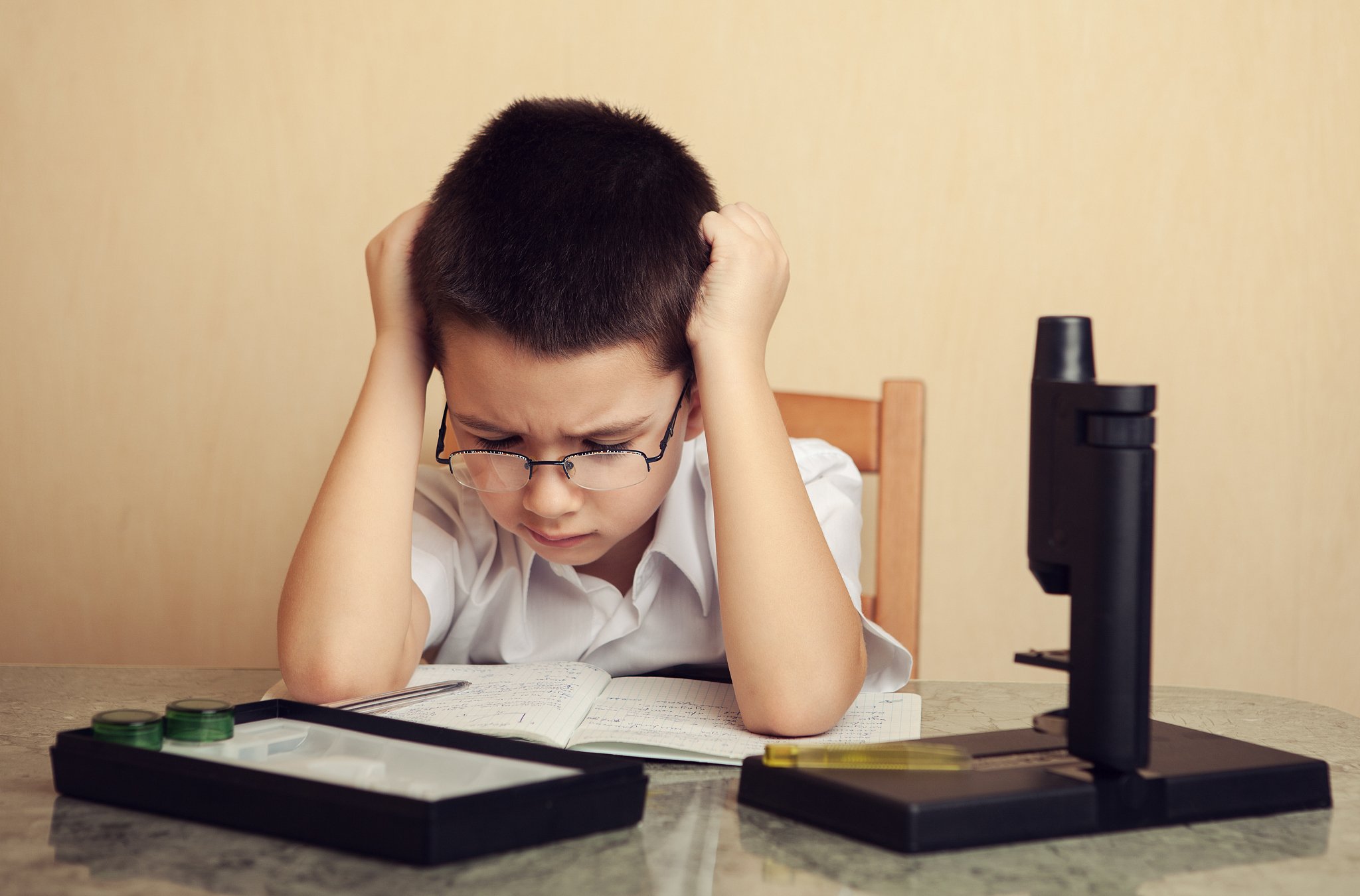 child prodigy is  ponder over a problem