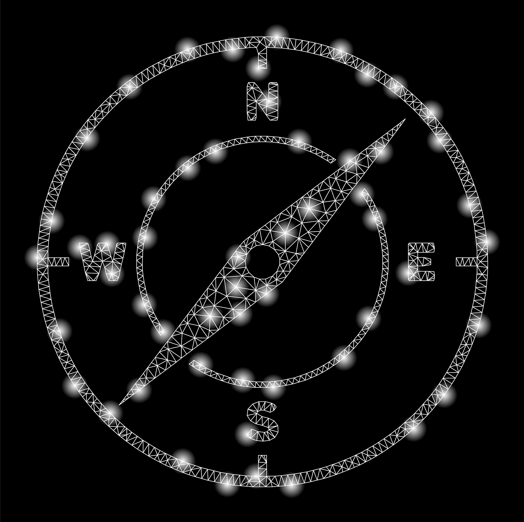 gold square pattern compass