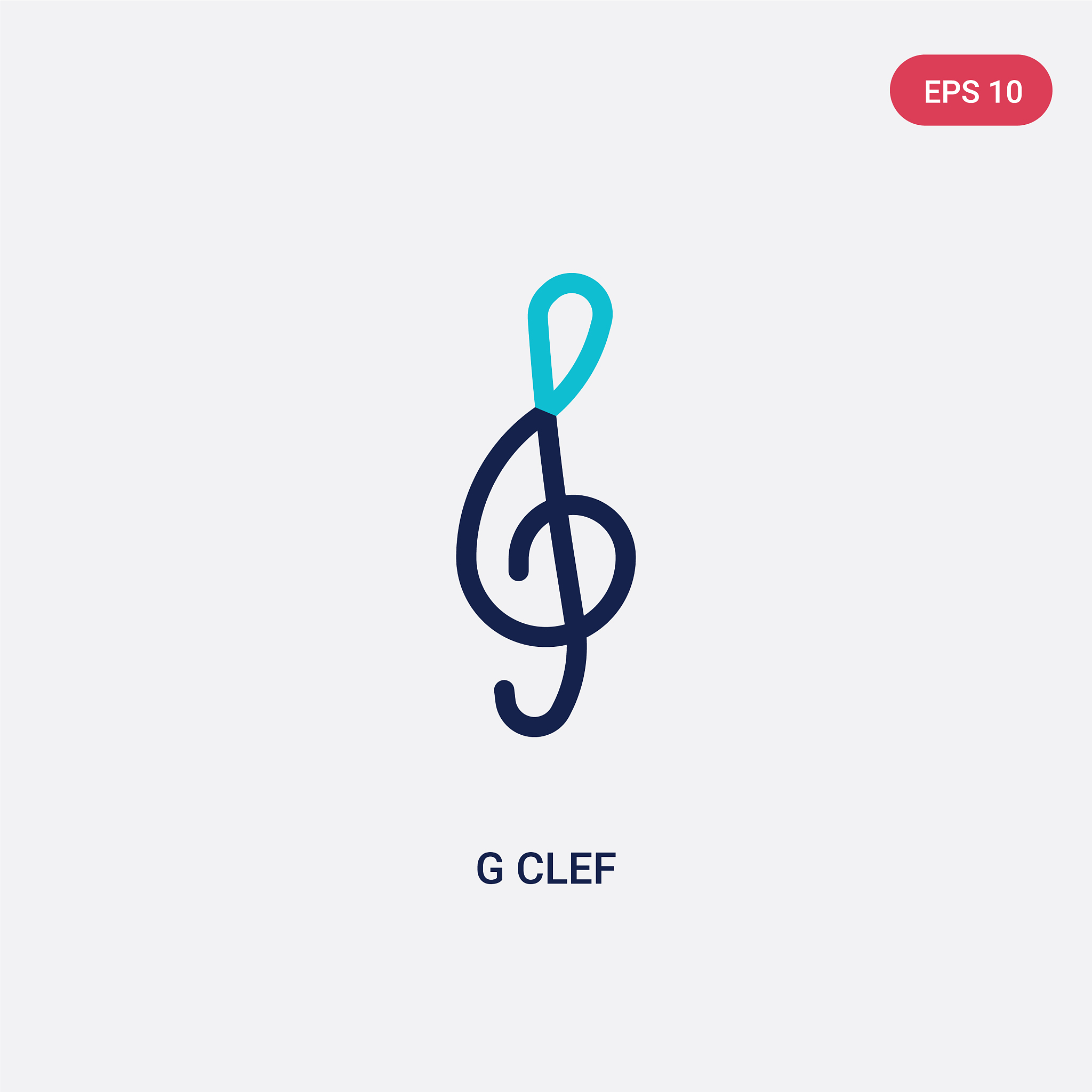 two color g clef icon from entertainment and