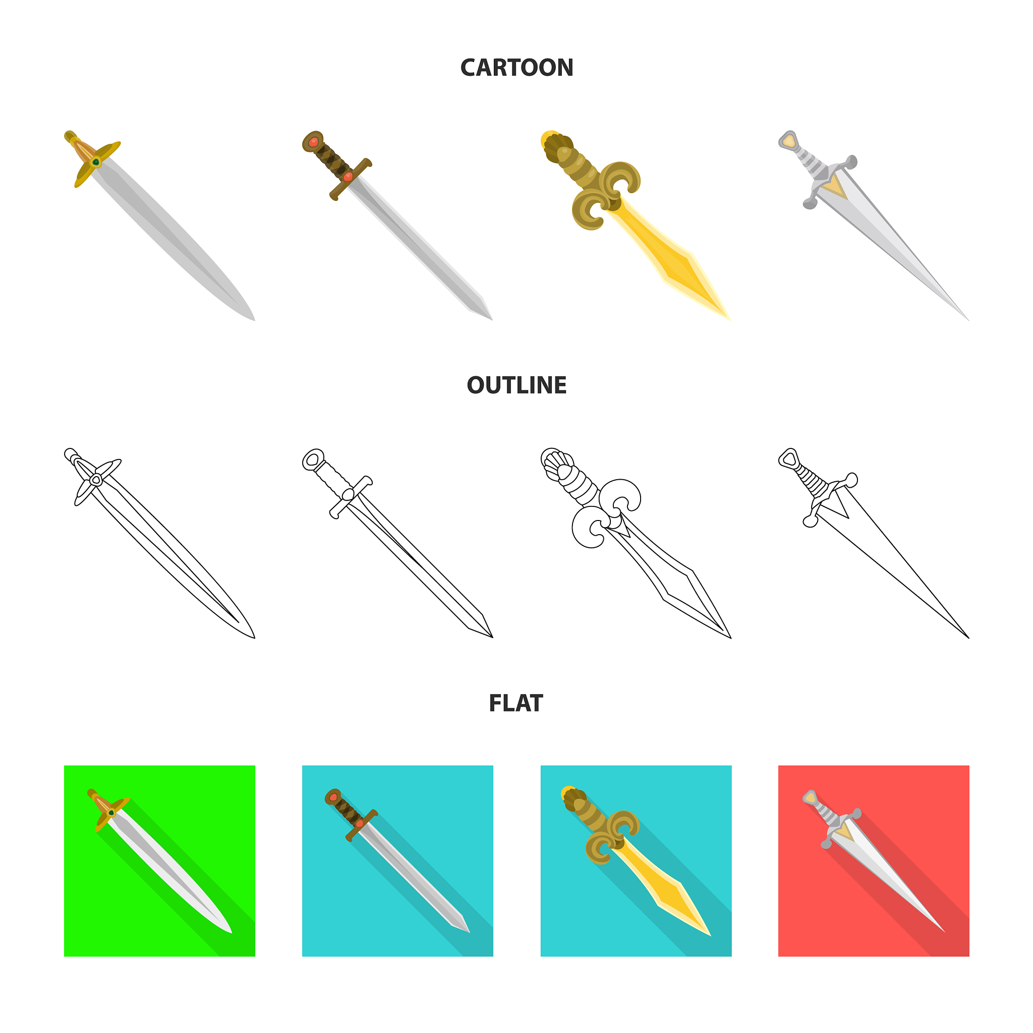 design of game and armor icon collection