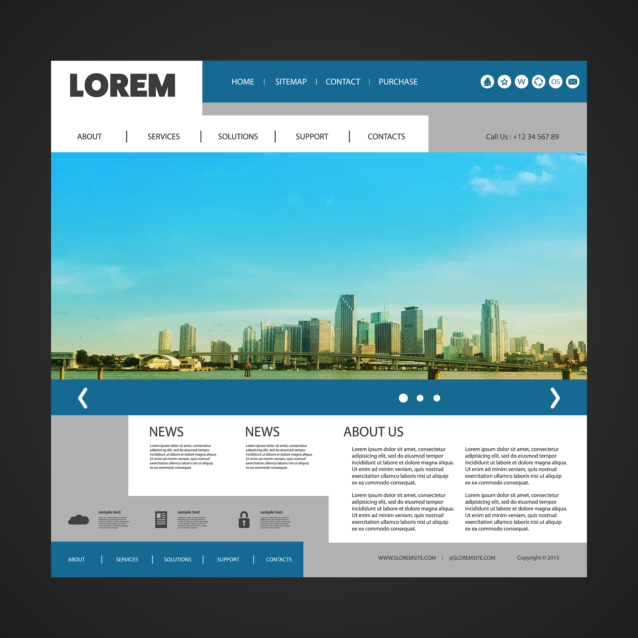 one page website template
