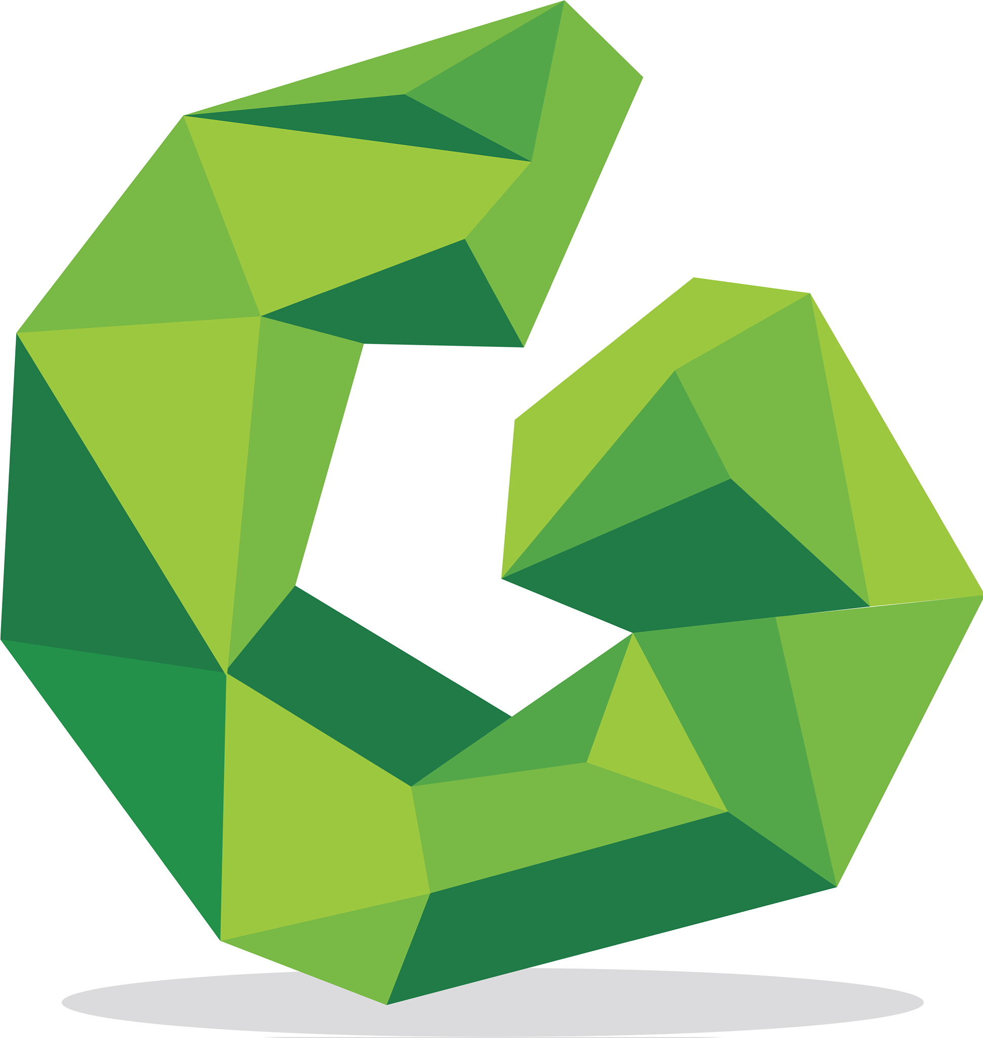 g letter polygonal logo template design