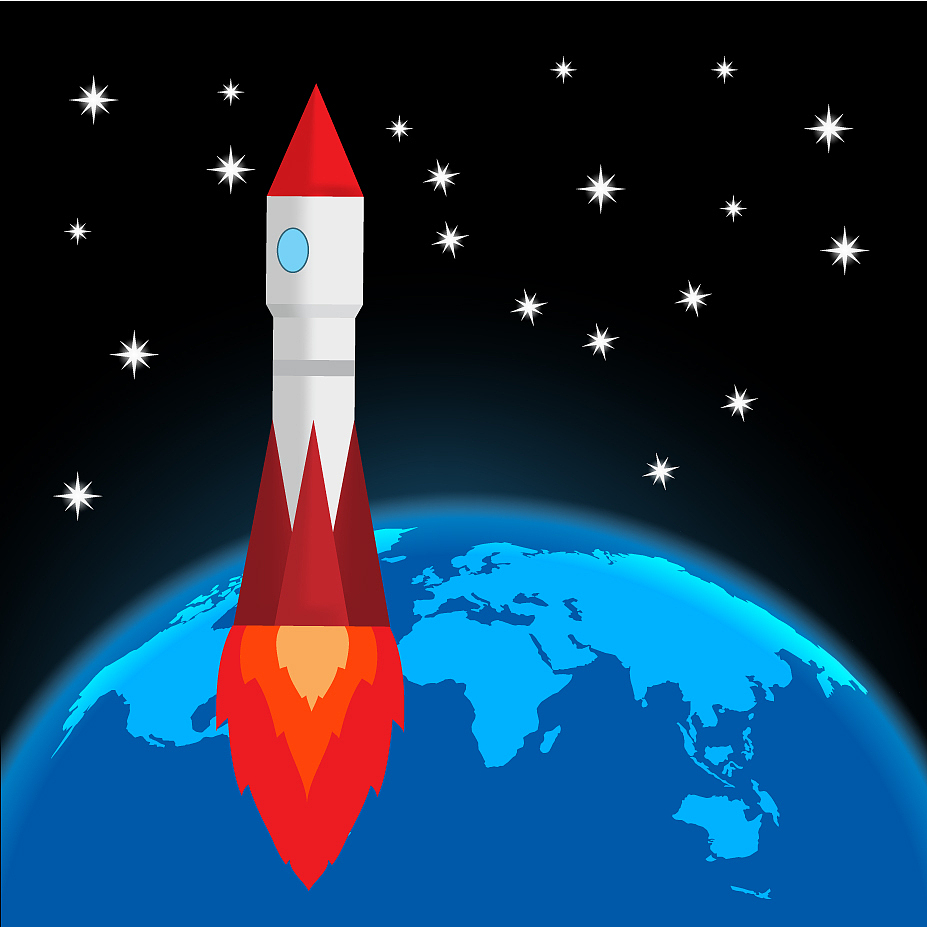 flying space rocket - image