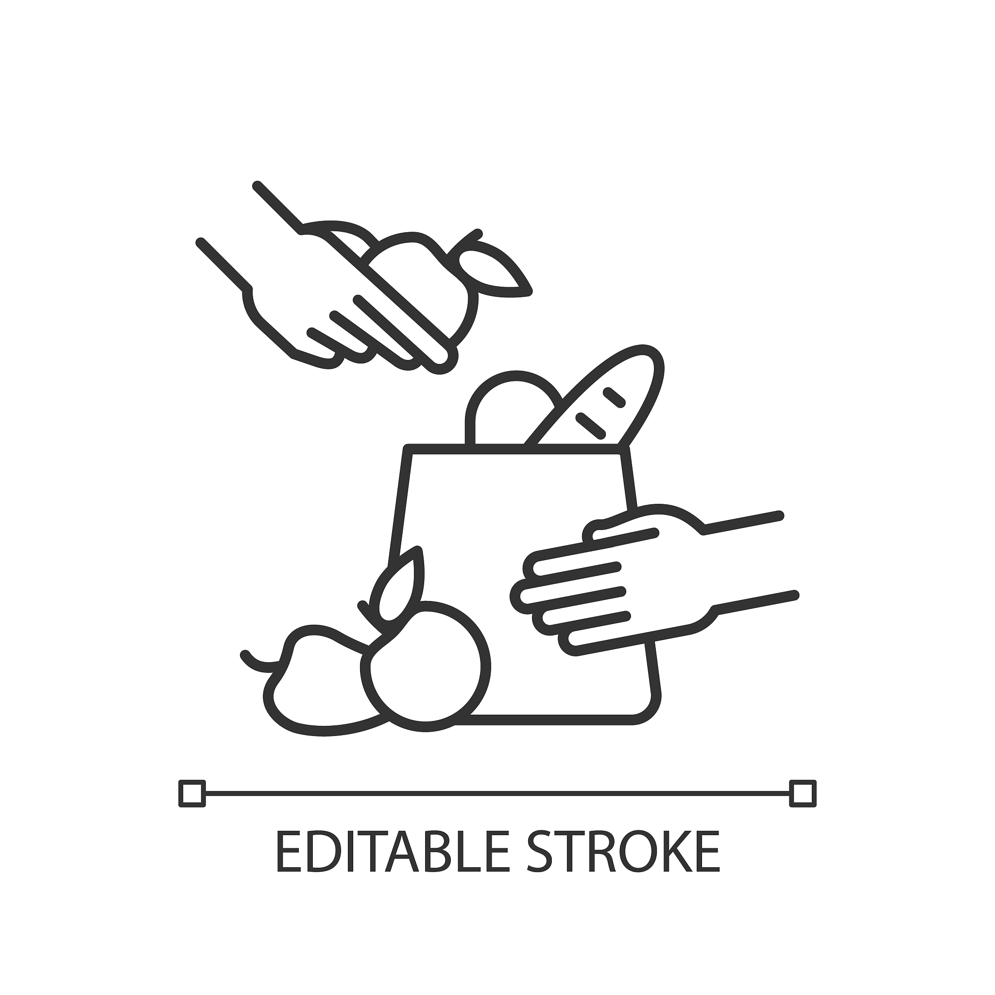 grocery bagger linear icon