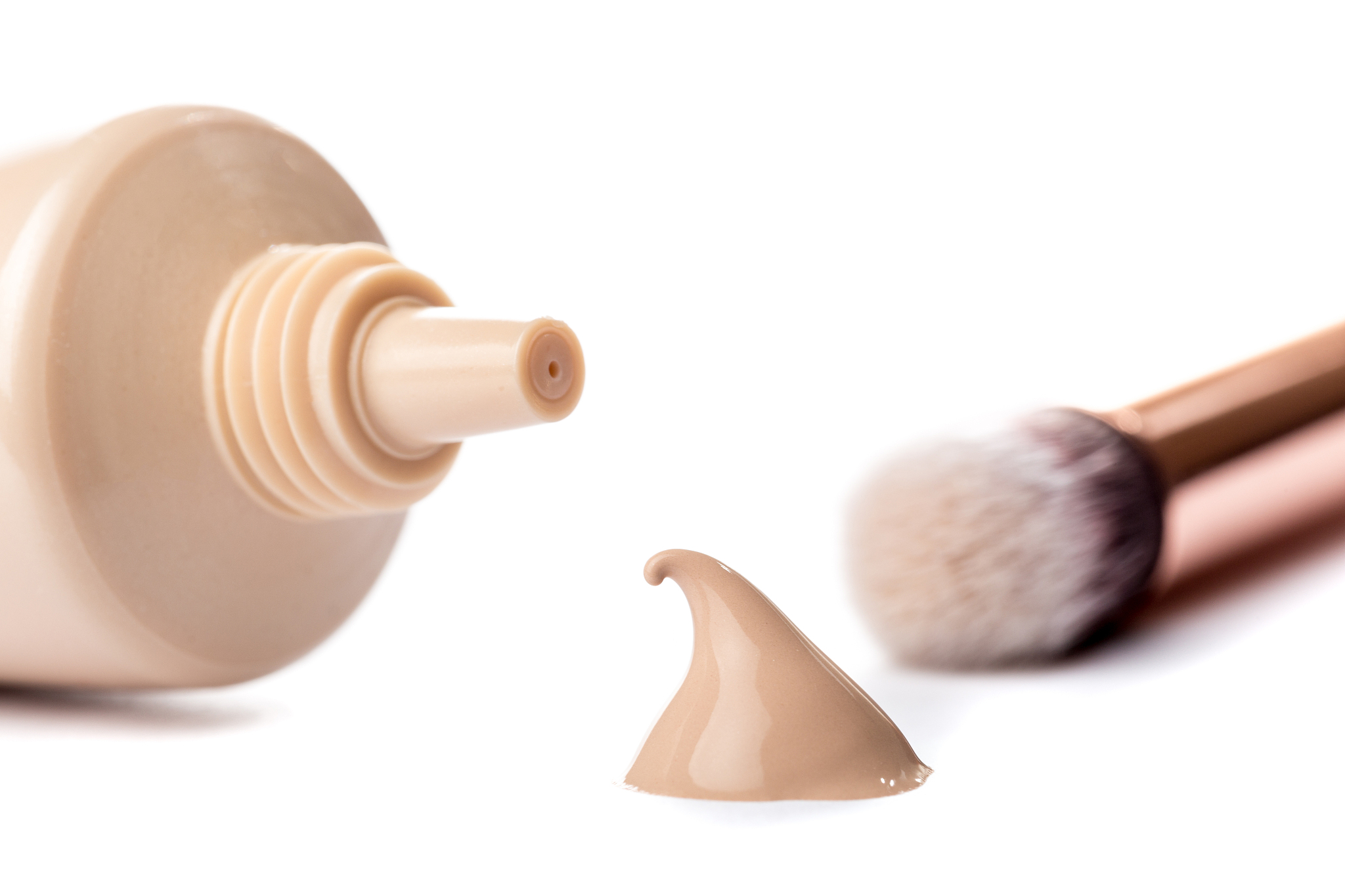 liquid makeup foundation cream isolated on white background