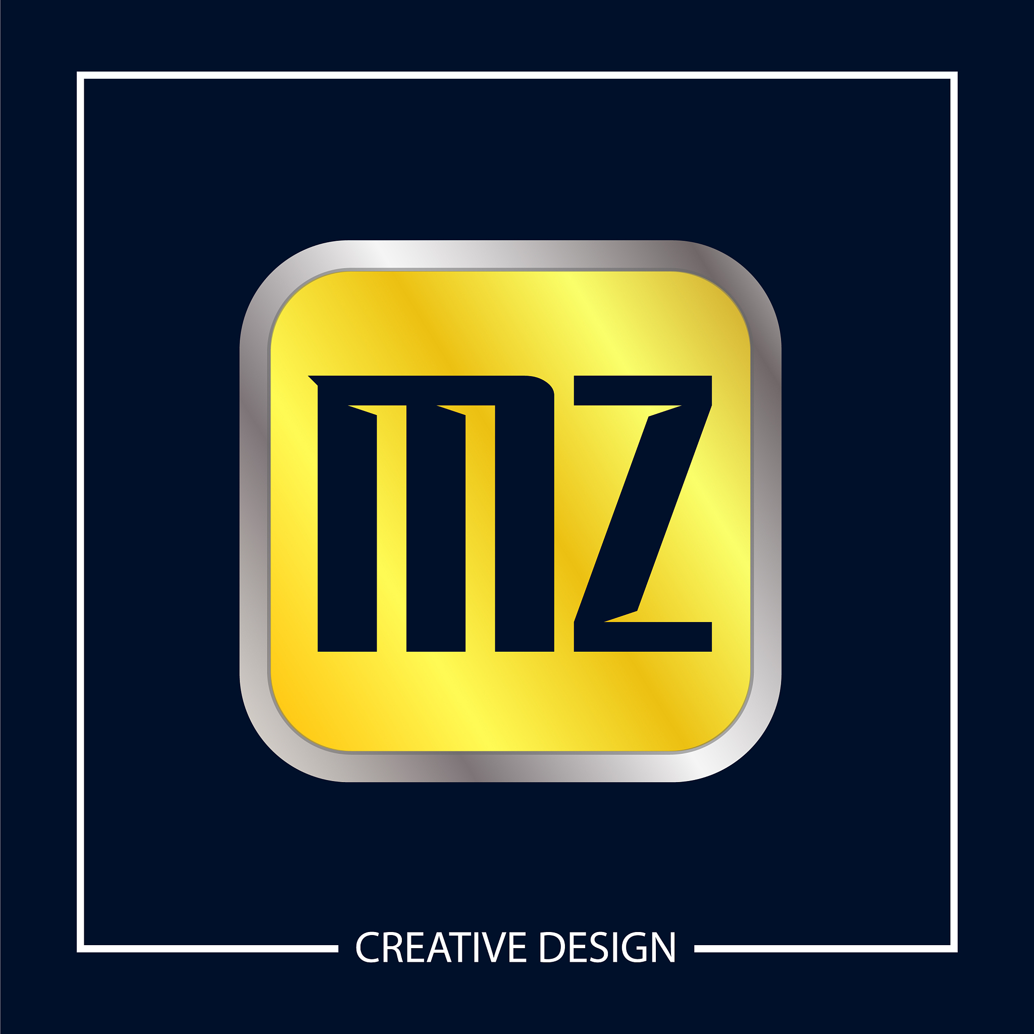 initial mz letter logo template design