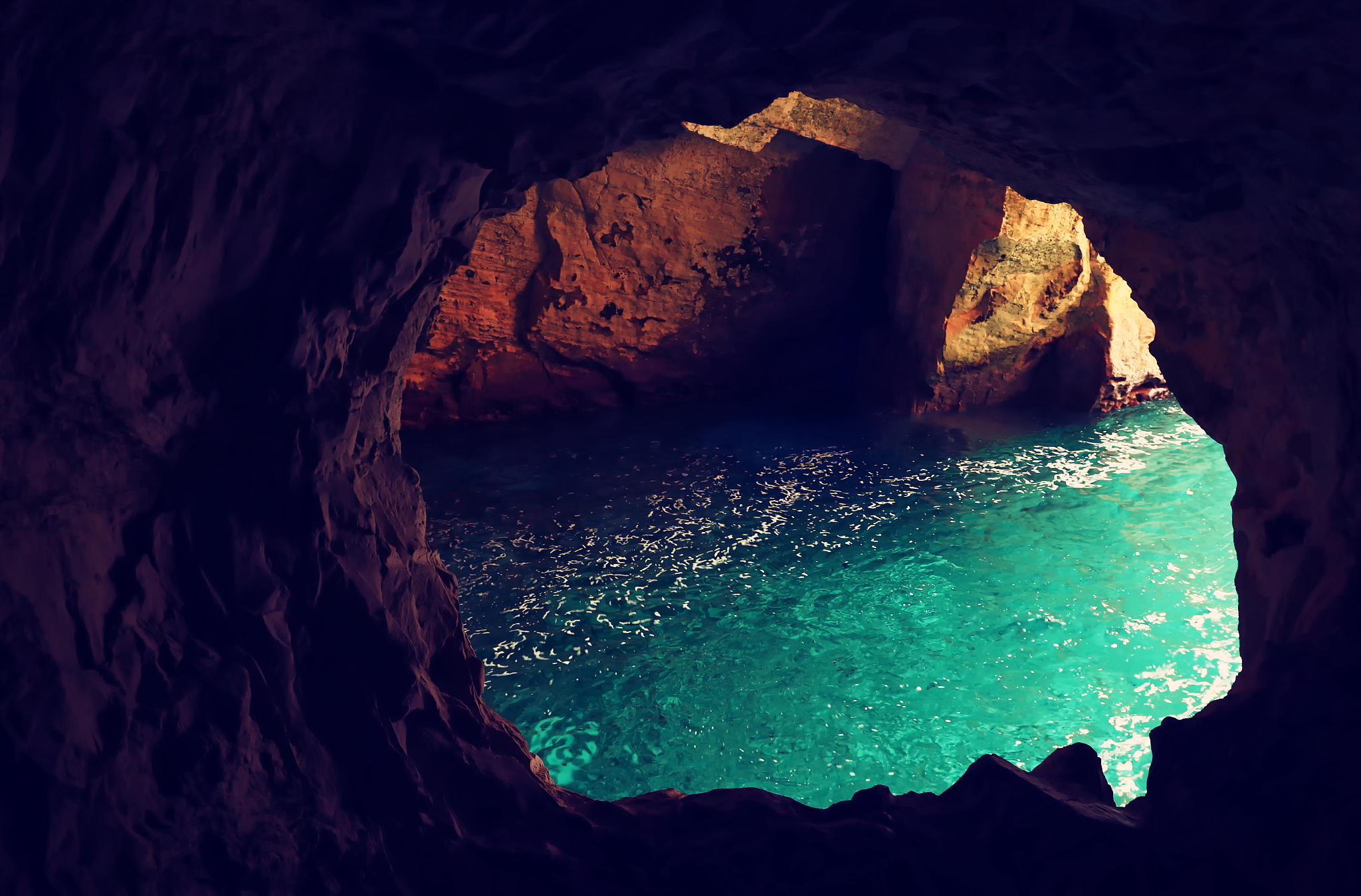 rosh hanikra grottoes ,ocean view