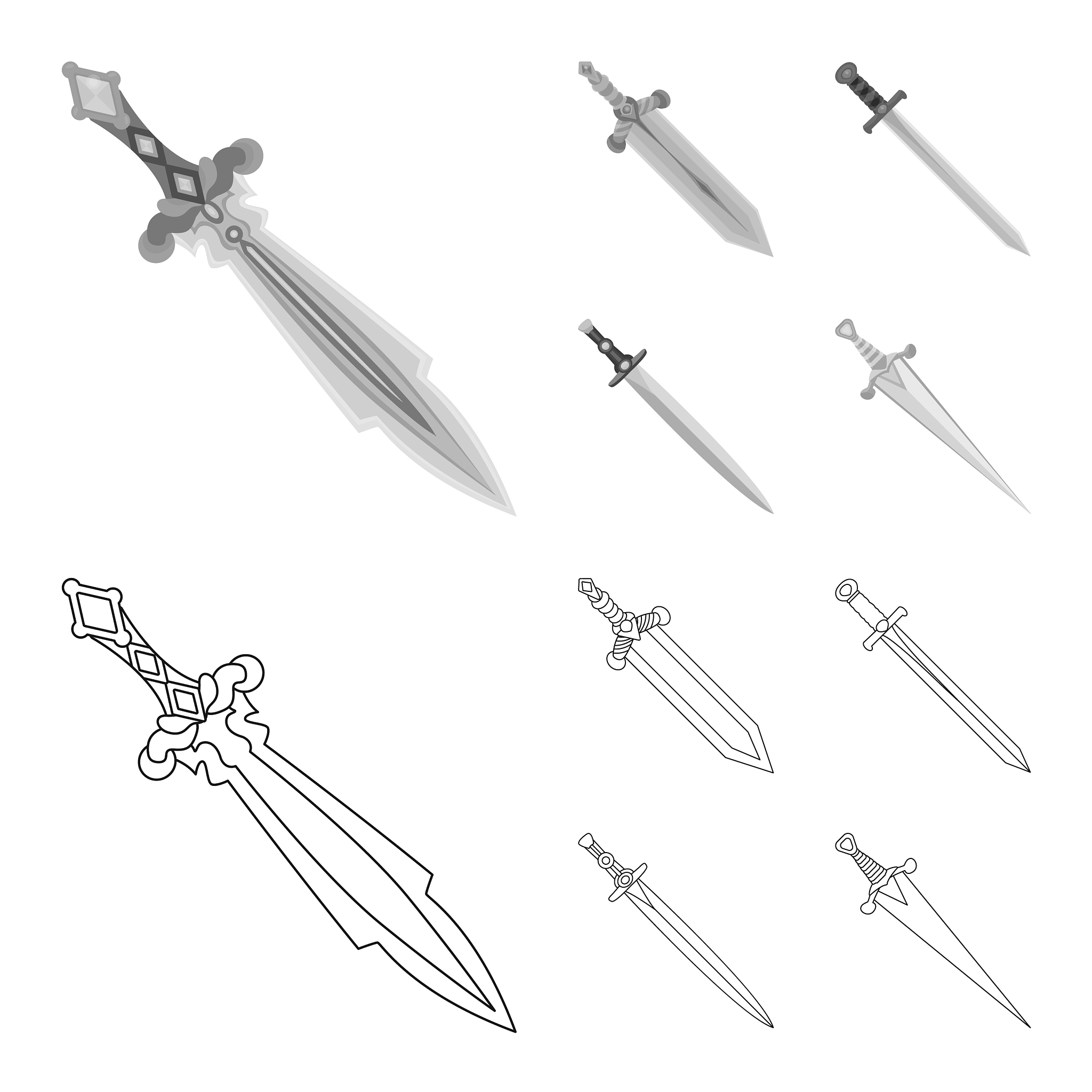 design of game and armor symbol collection