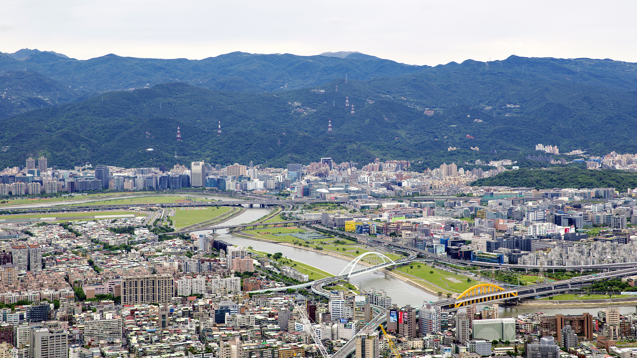 aerial view of taipei
