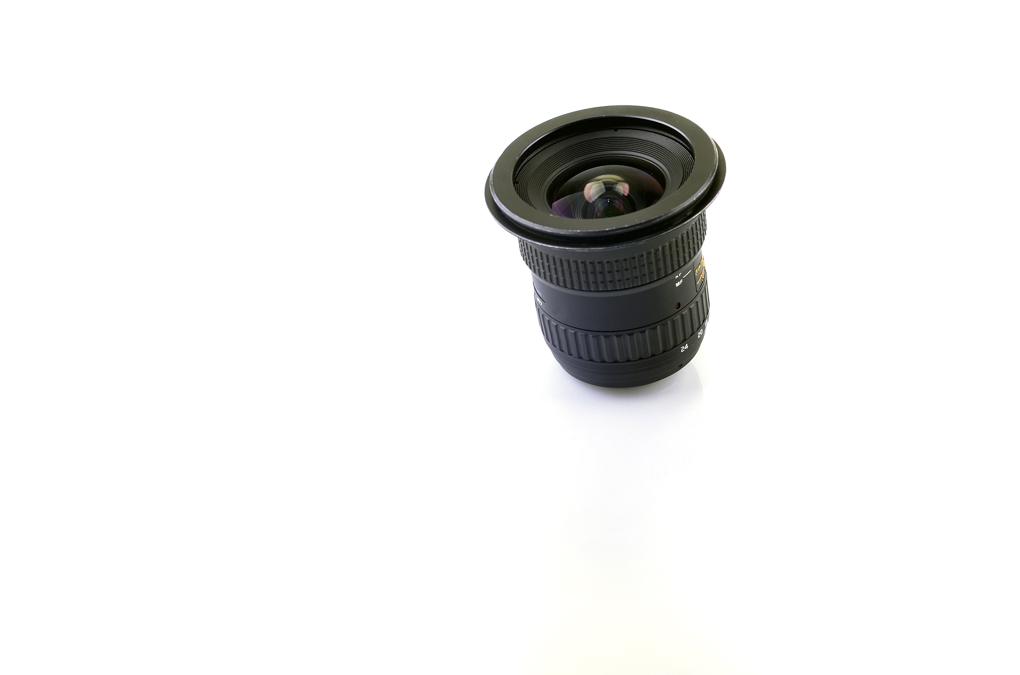 wide camera lens on white background