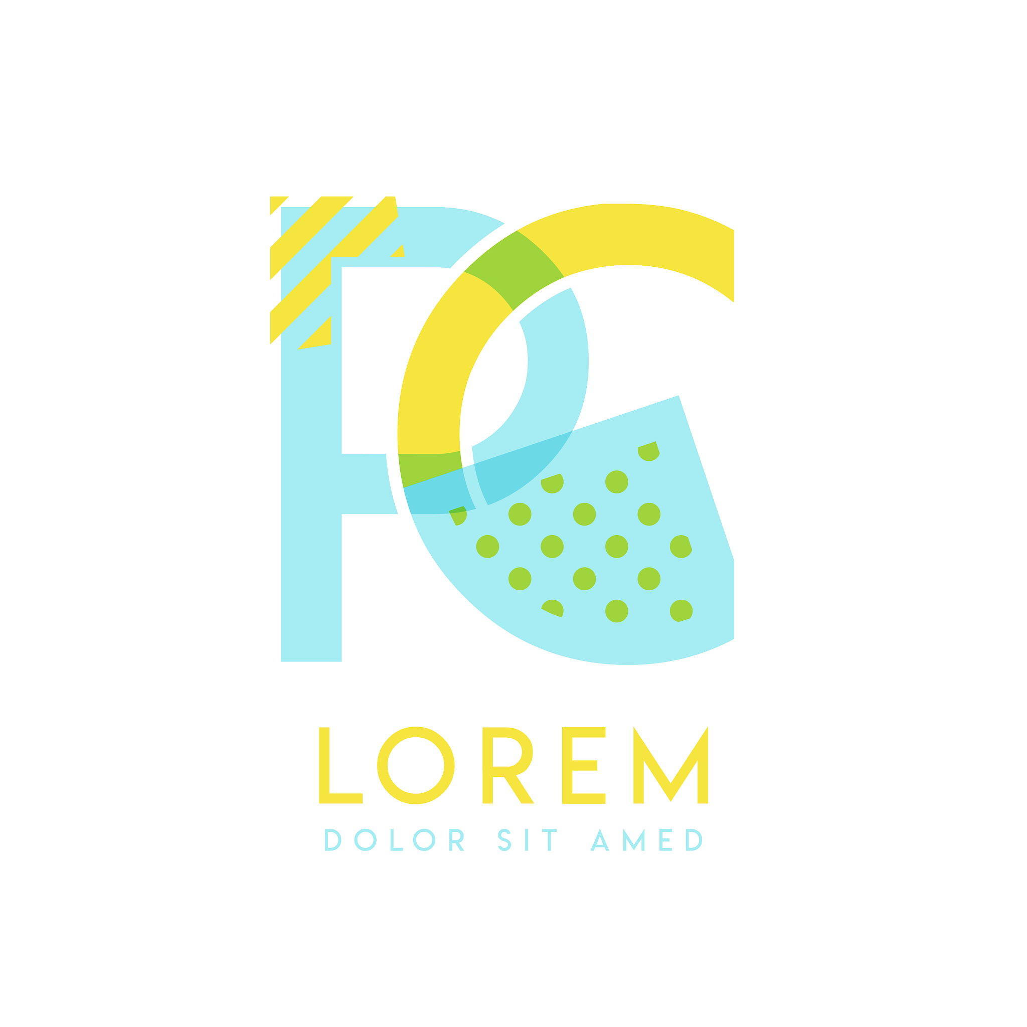 pc natural logo design with yellow and ocean blue