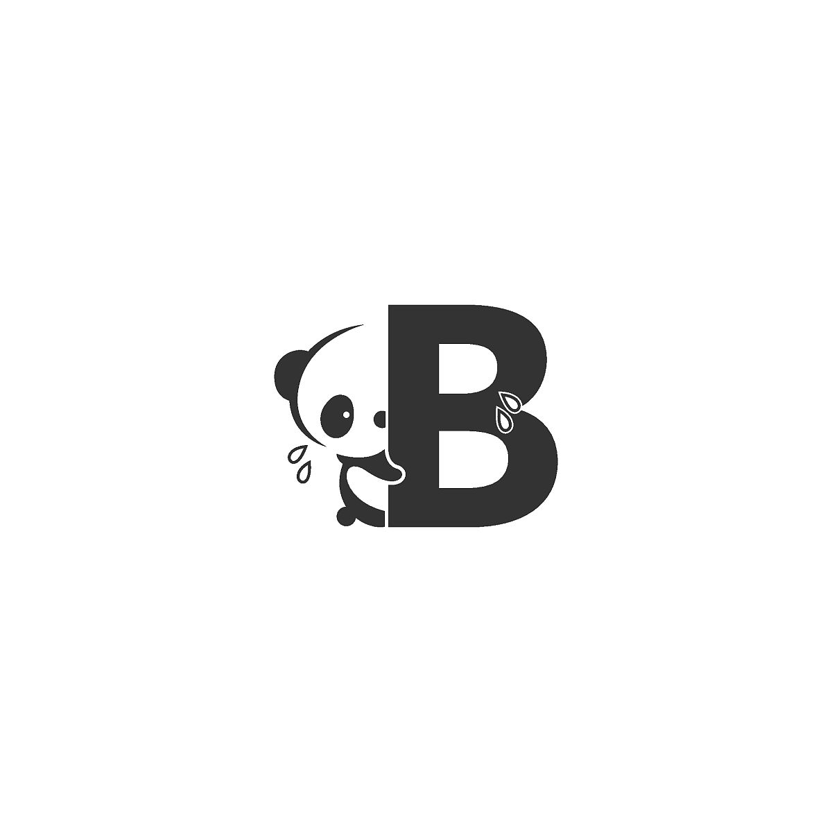熊猫图标背后的字母b标志插图