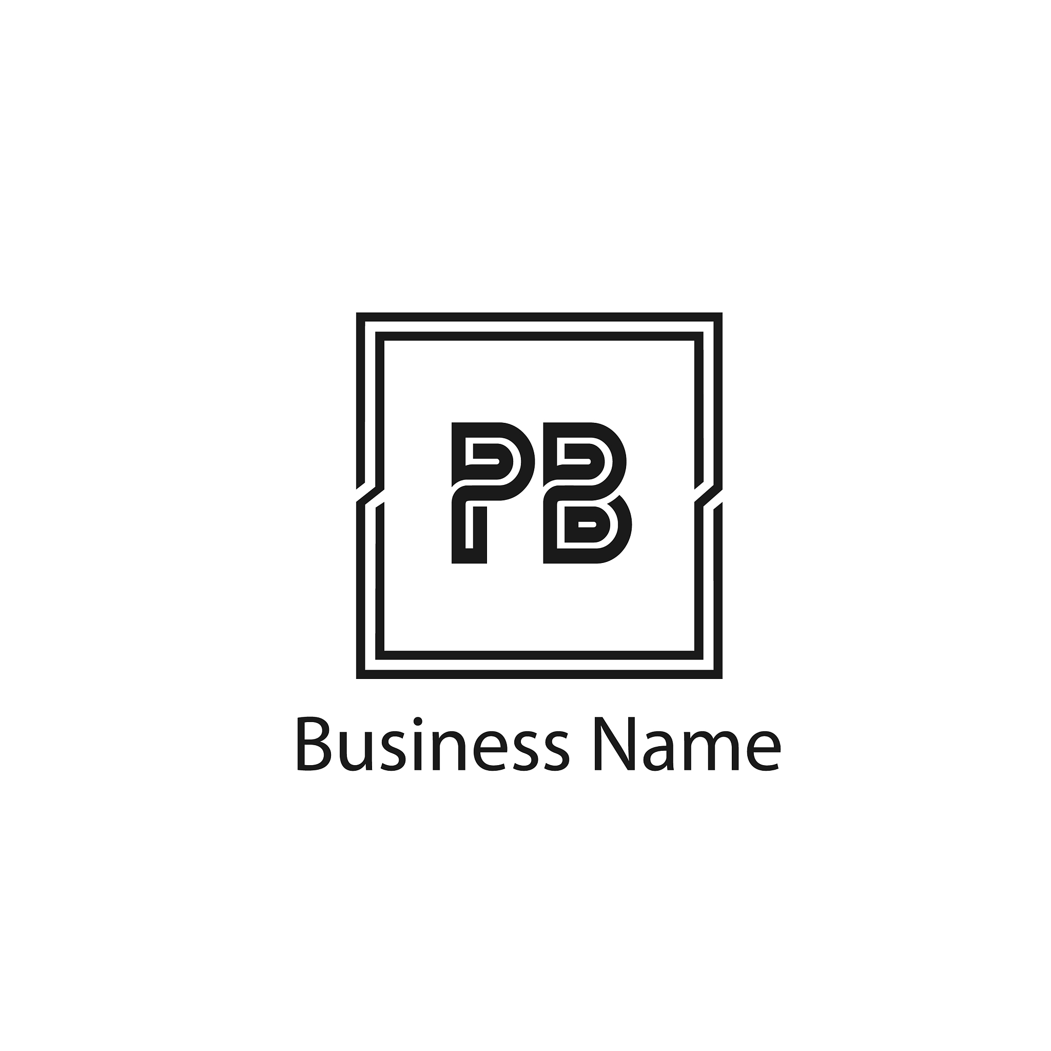 initial letter pb logo template design