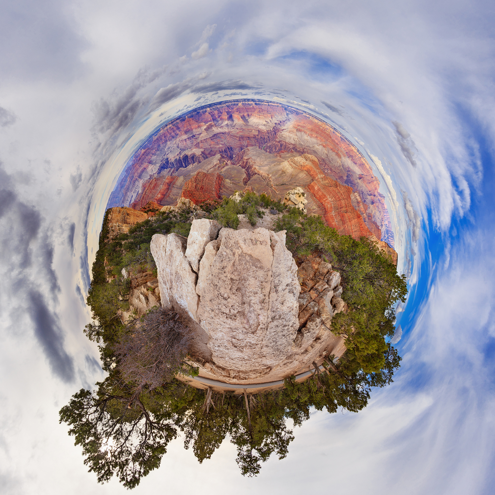 little planet view on grand canyon usa