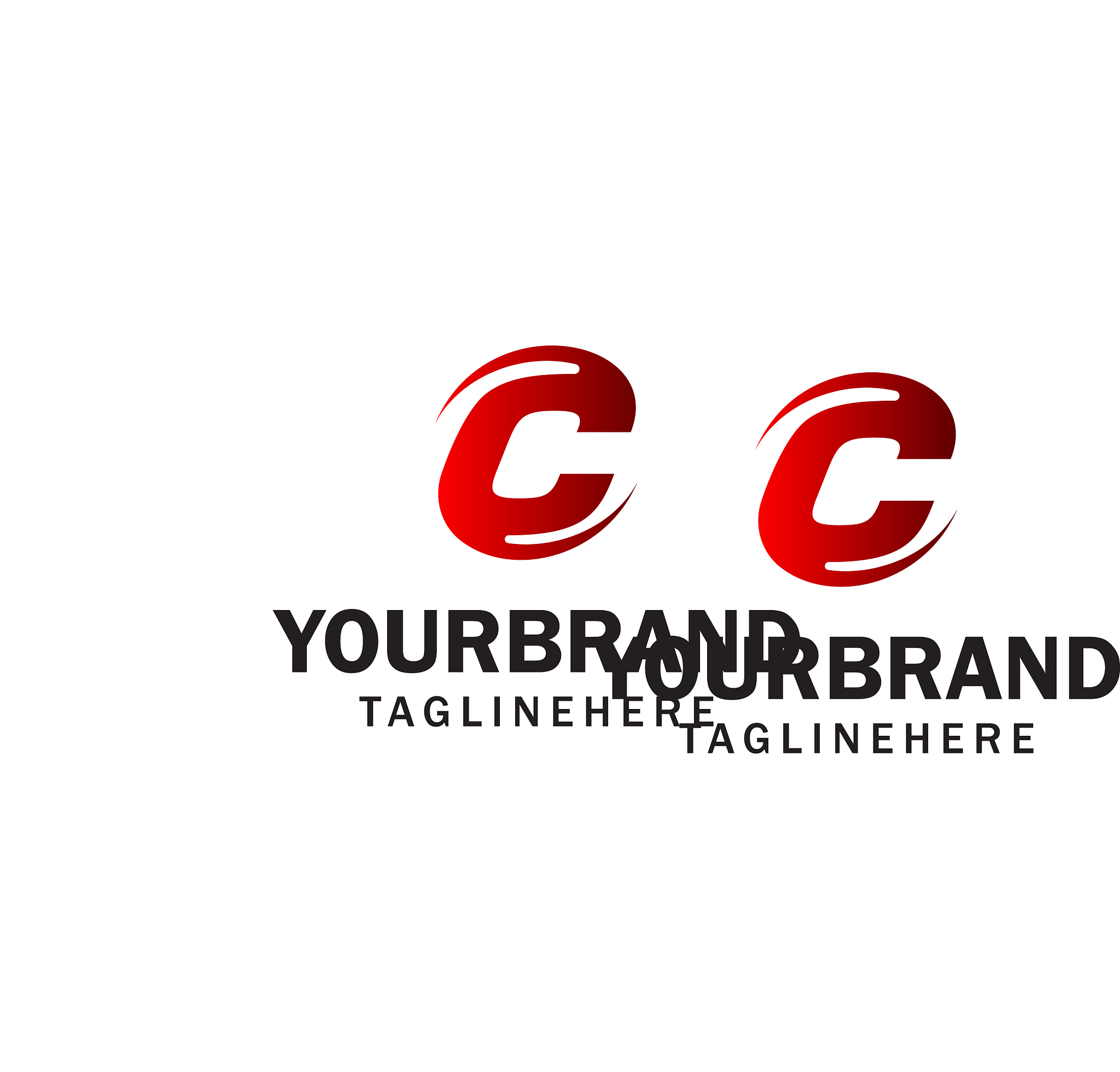 letter c spin rotation logo design concept