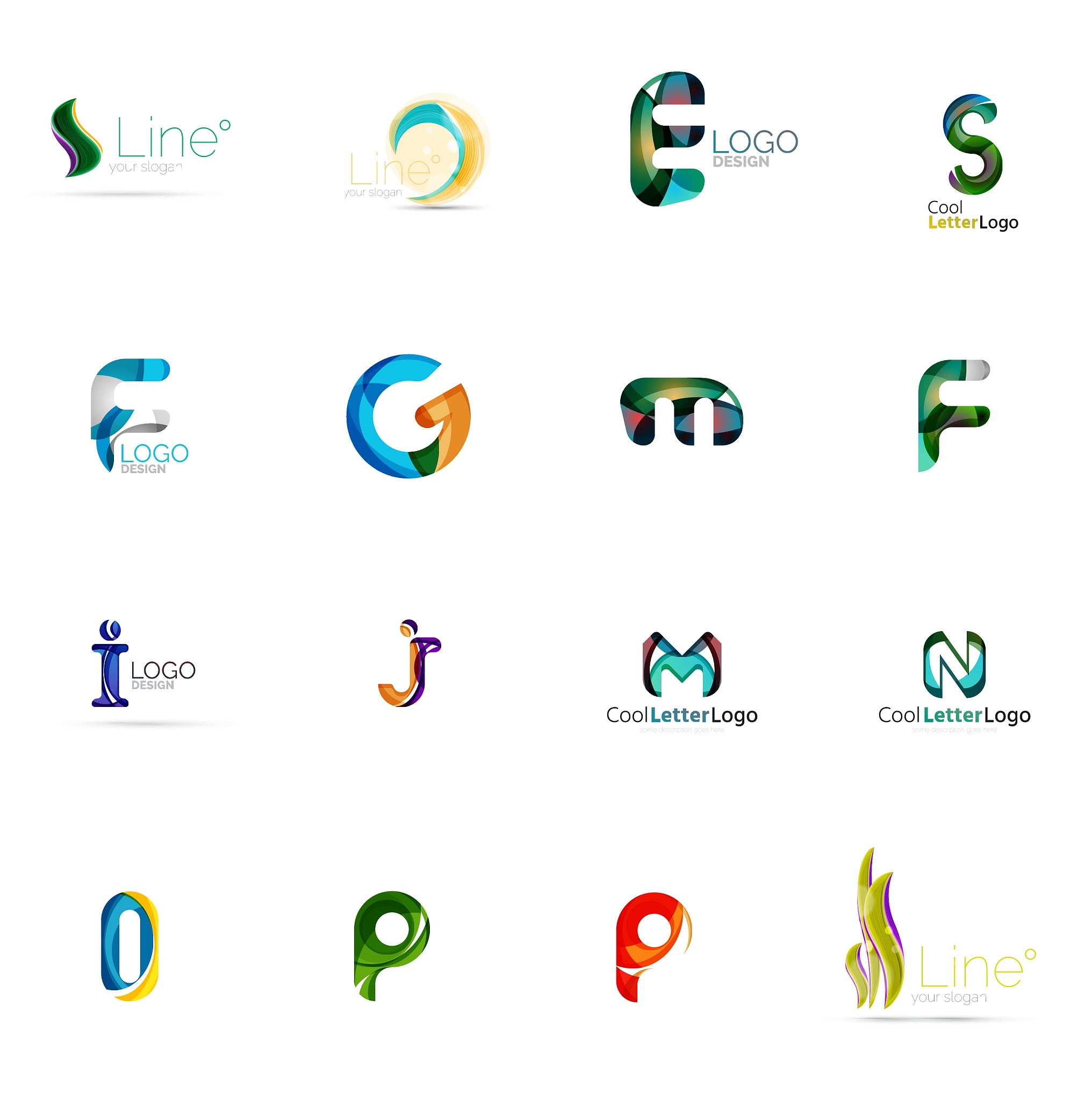 set of universal company logo ideas business icon
