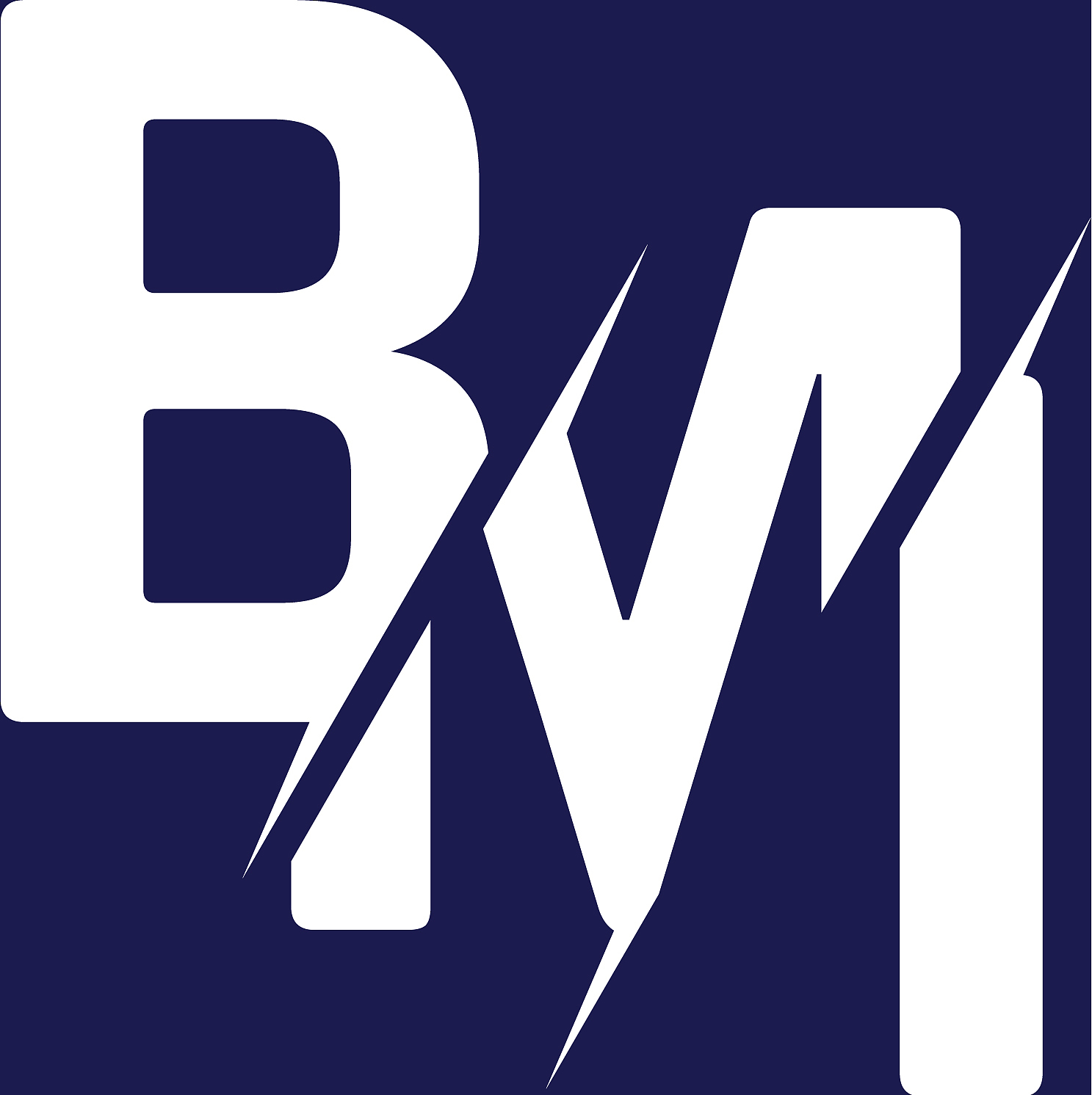monogram letters initial logo design bmi