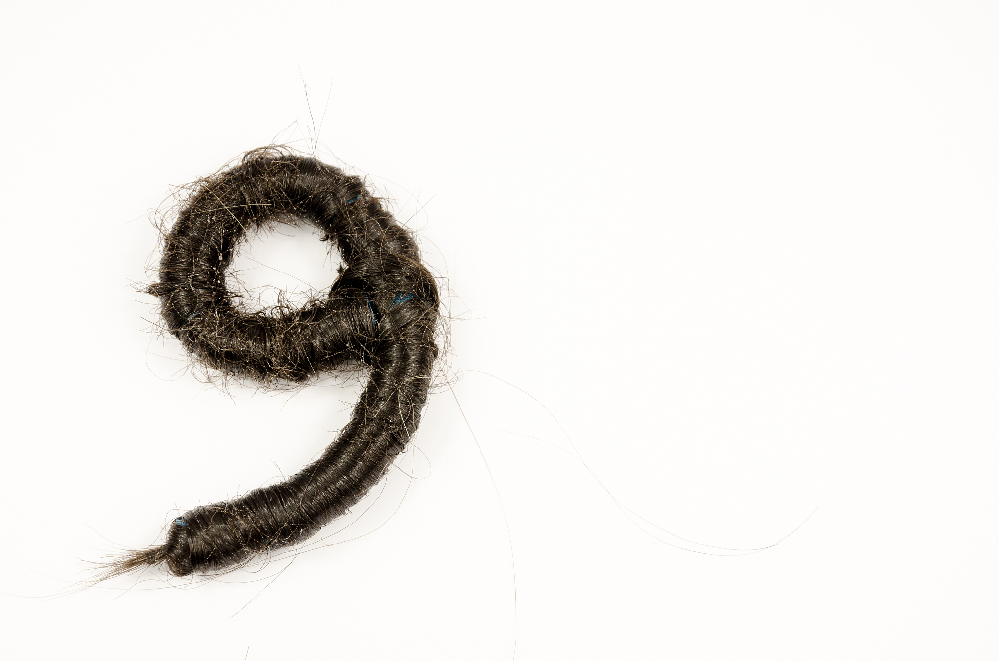 numbers made of hair