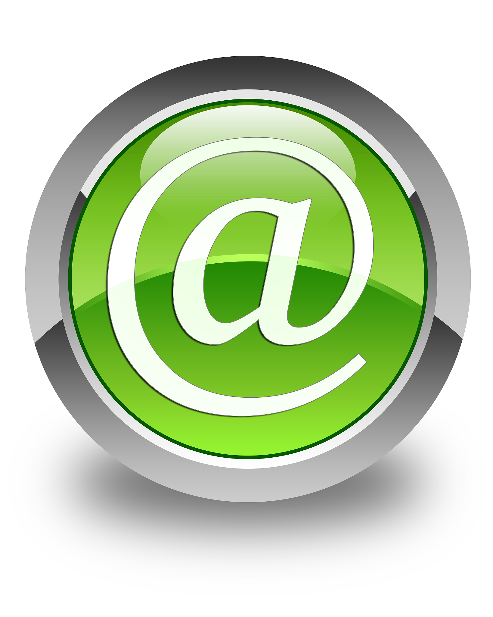 email address icon glossy green round button