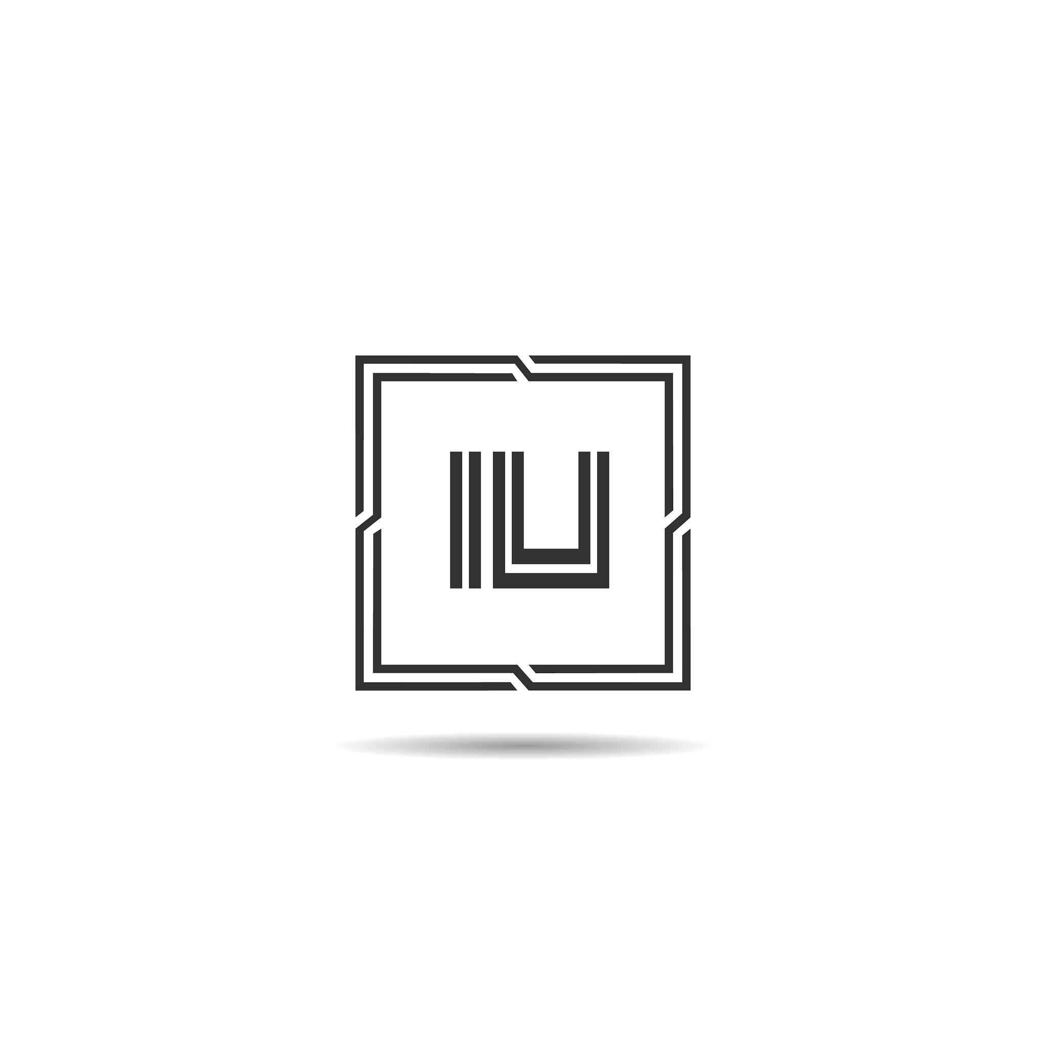 initial letter iu logo template design