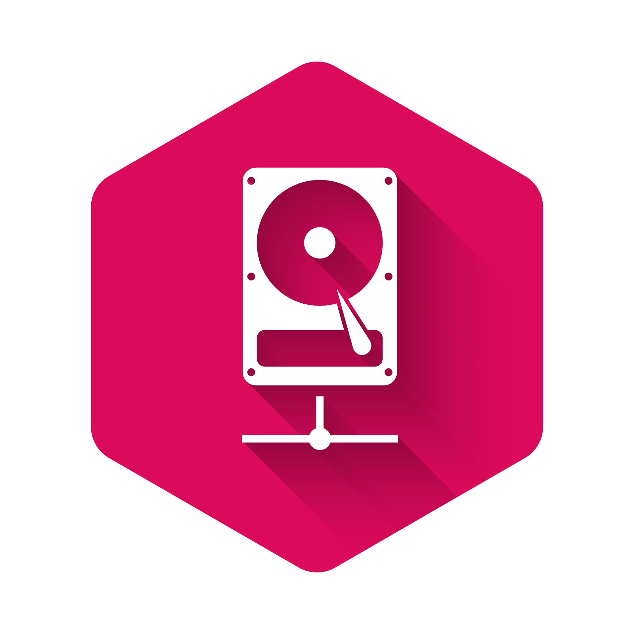 white hard disk drive on sharing network icon