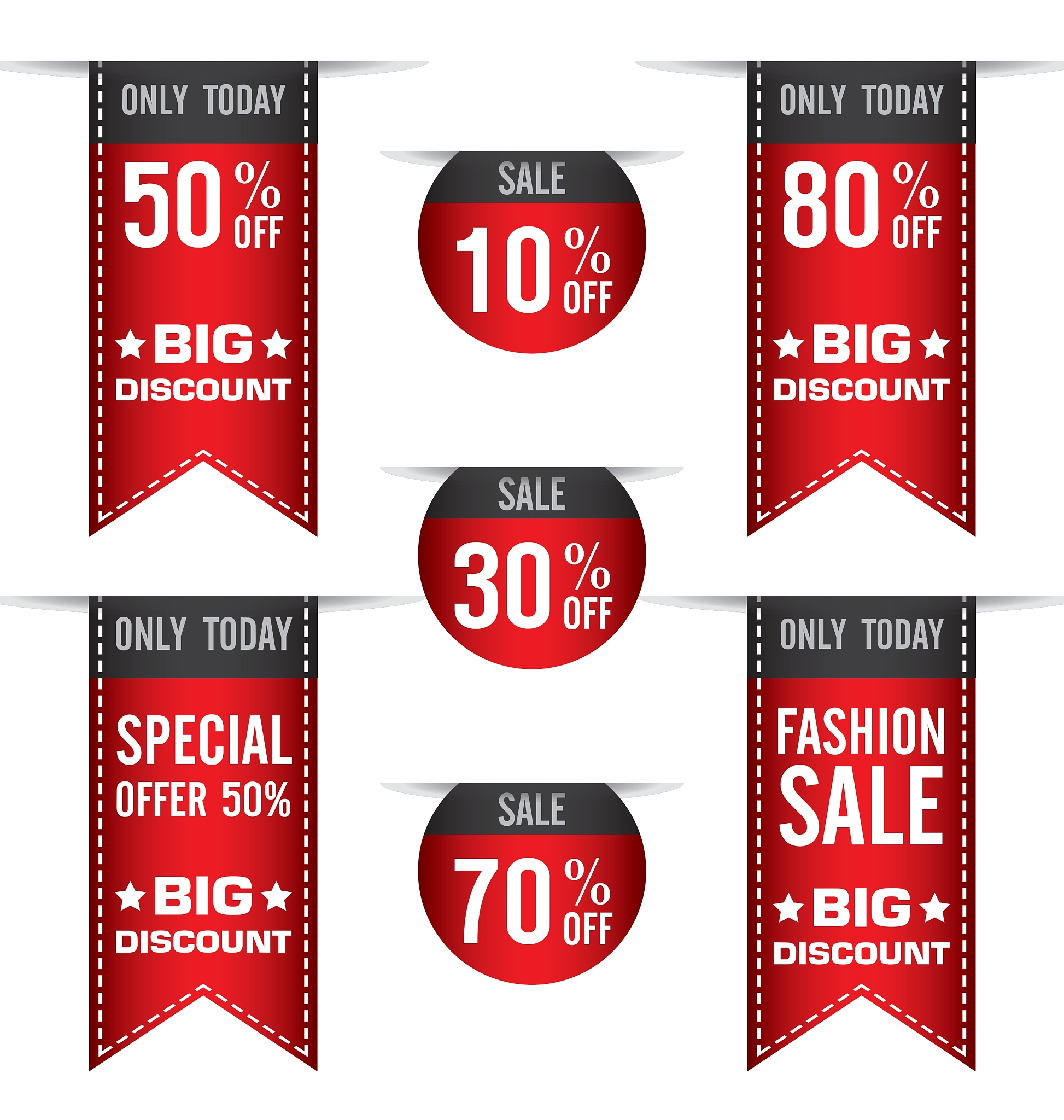 sale banner for red ribbon and many discount price