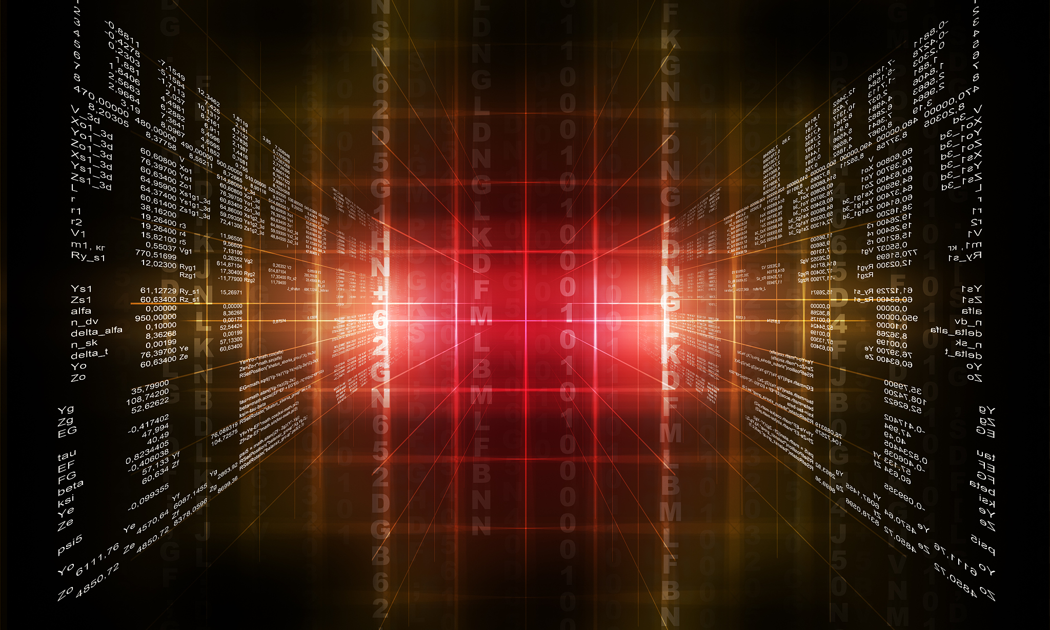 binary red computer code