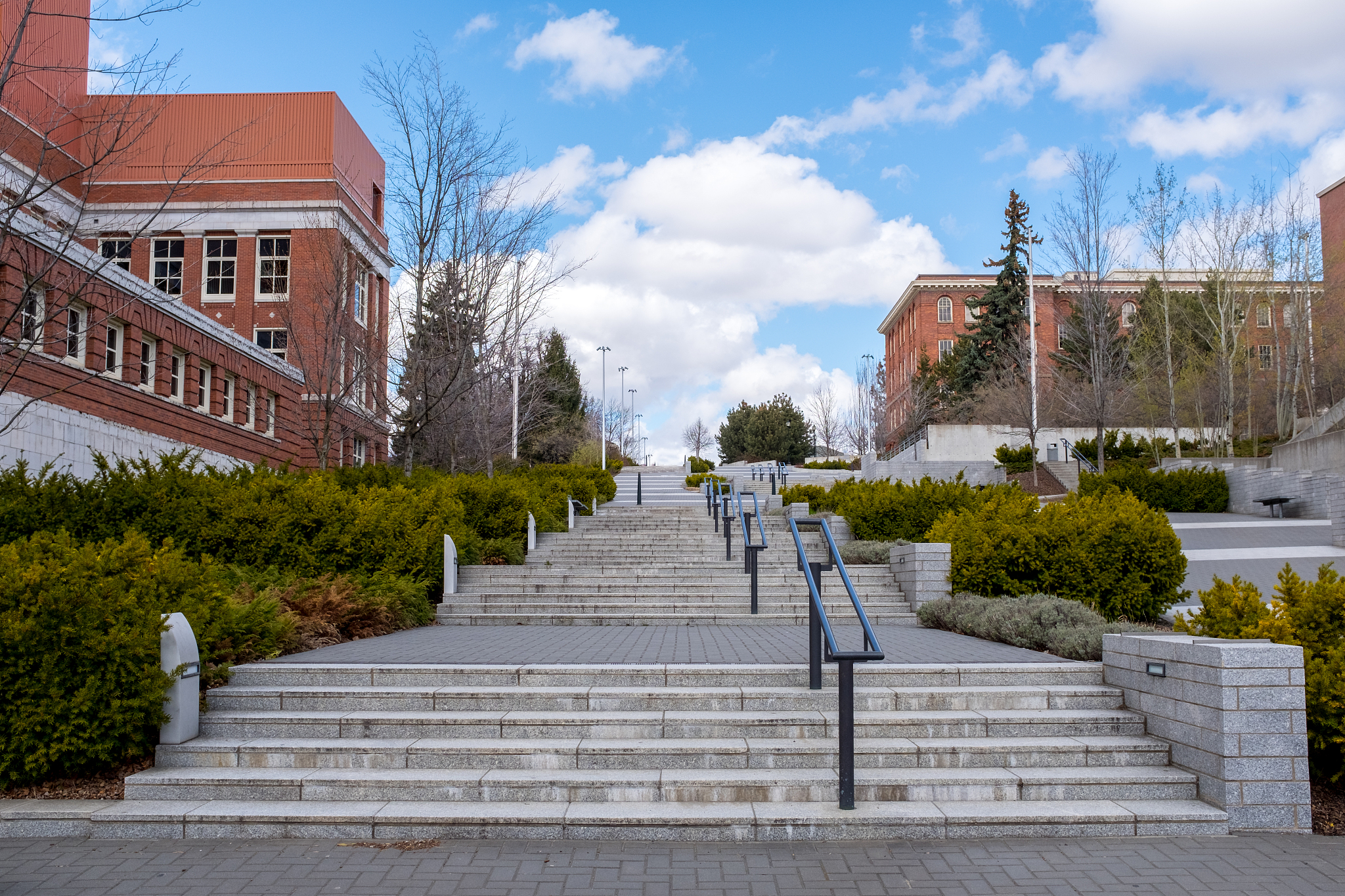 public stairs on a university campus