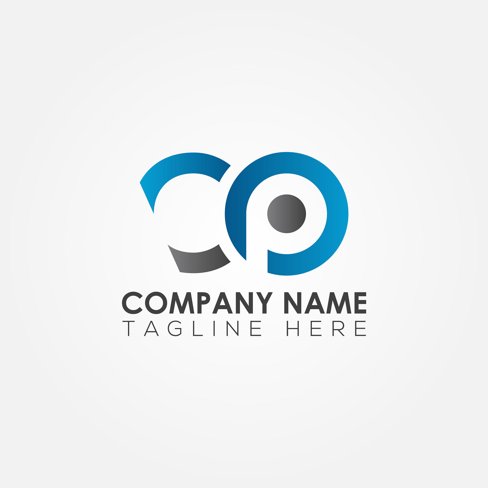 initial cp letter logo with creative modern