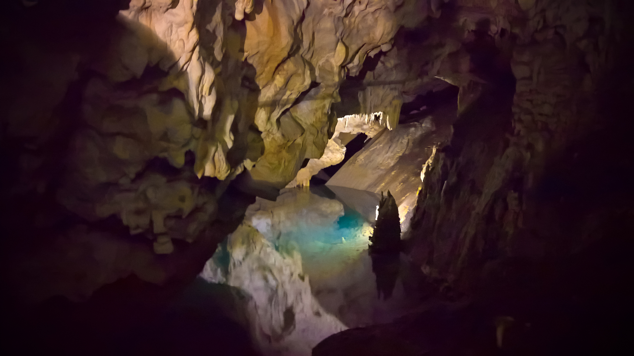 interior view to vrelo cave, matka canyon, north macedonia