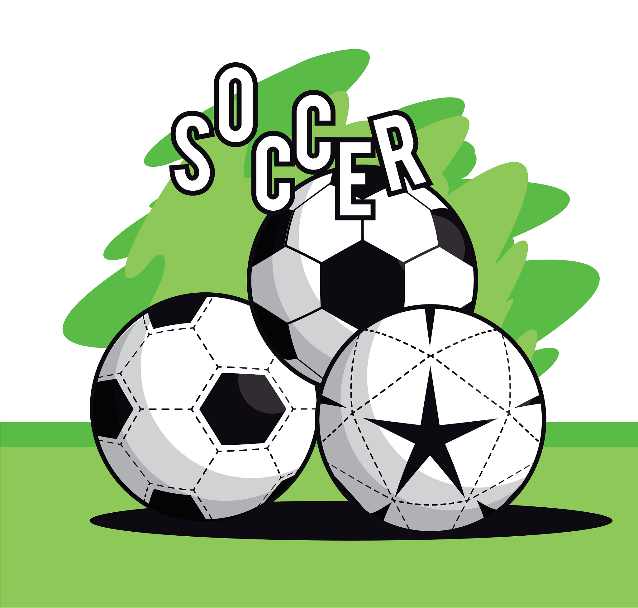 sports balls equipment vibrant card splash frame