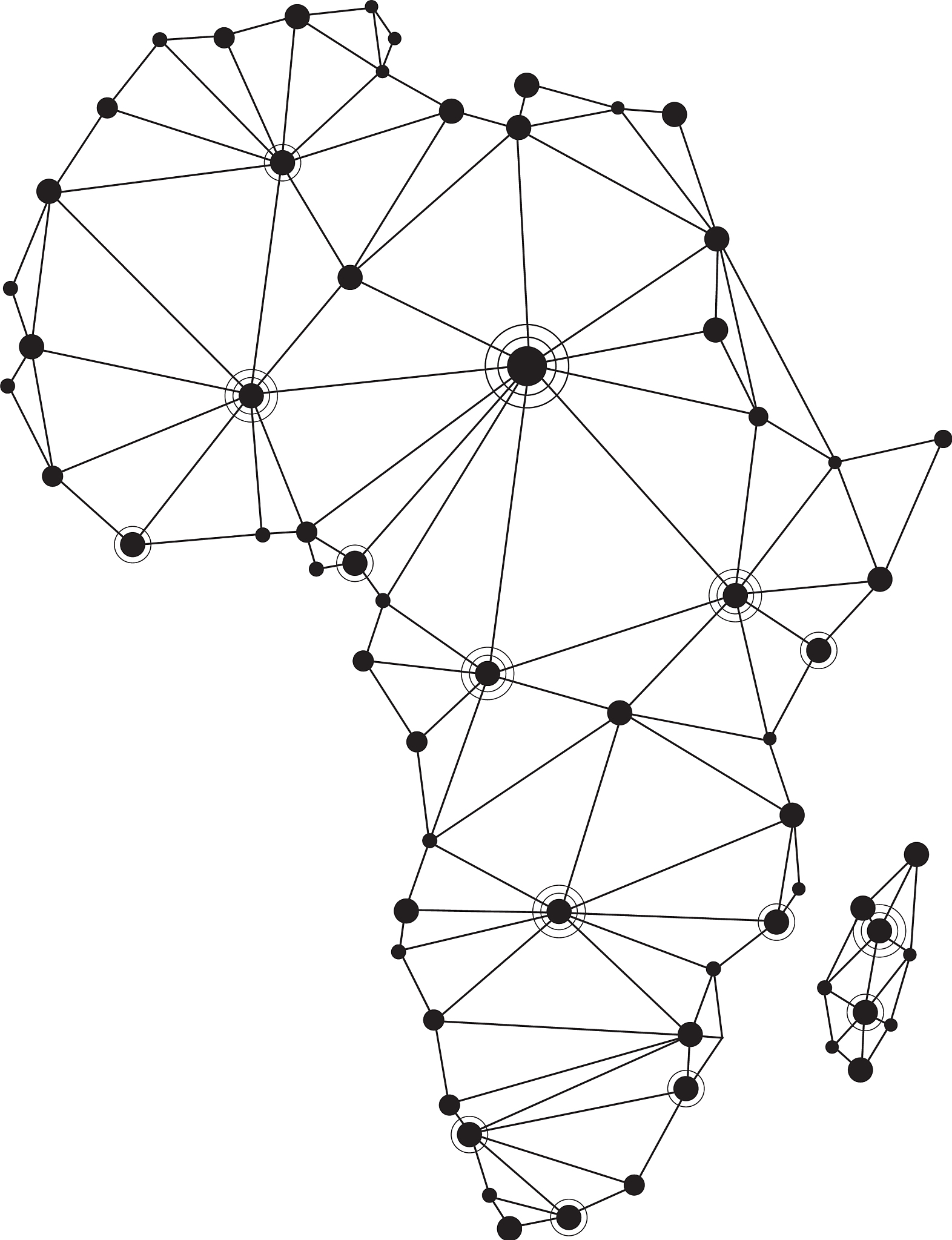 abstract africa communications map