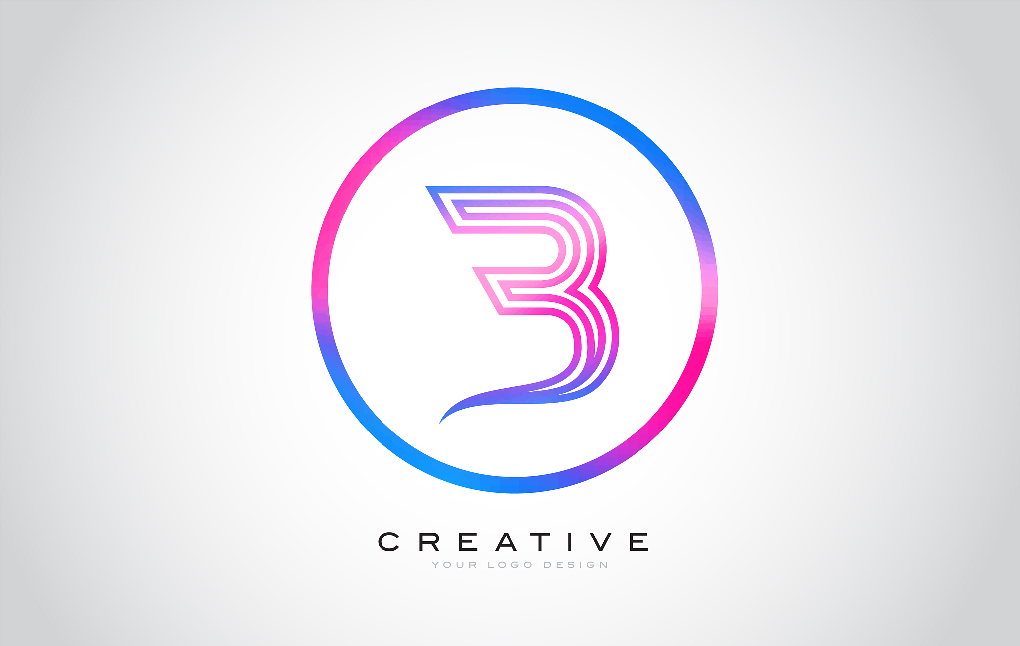 b letter monogram logo design modern b icon with