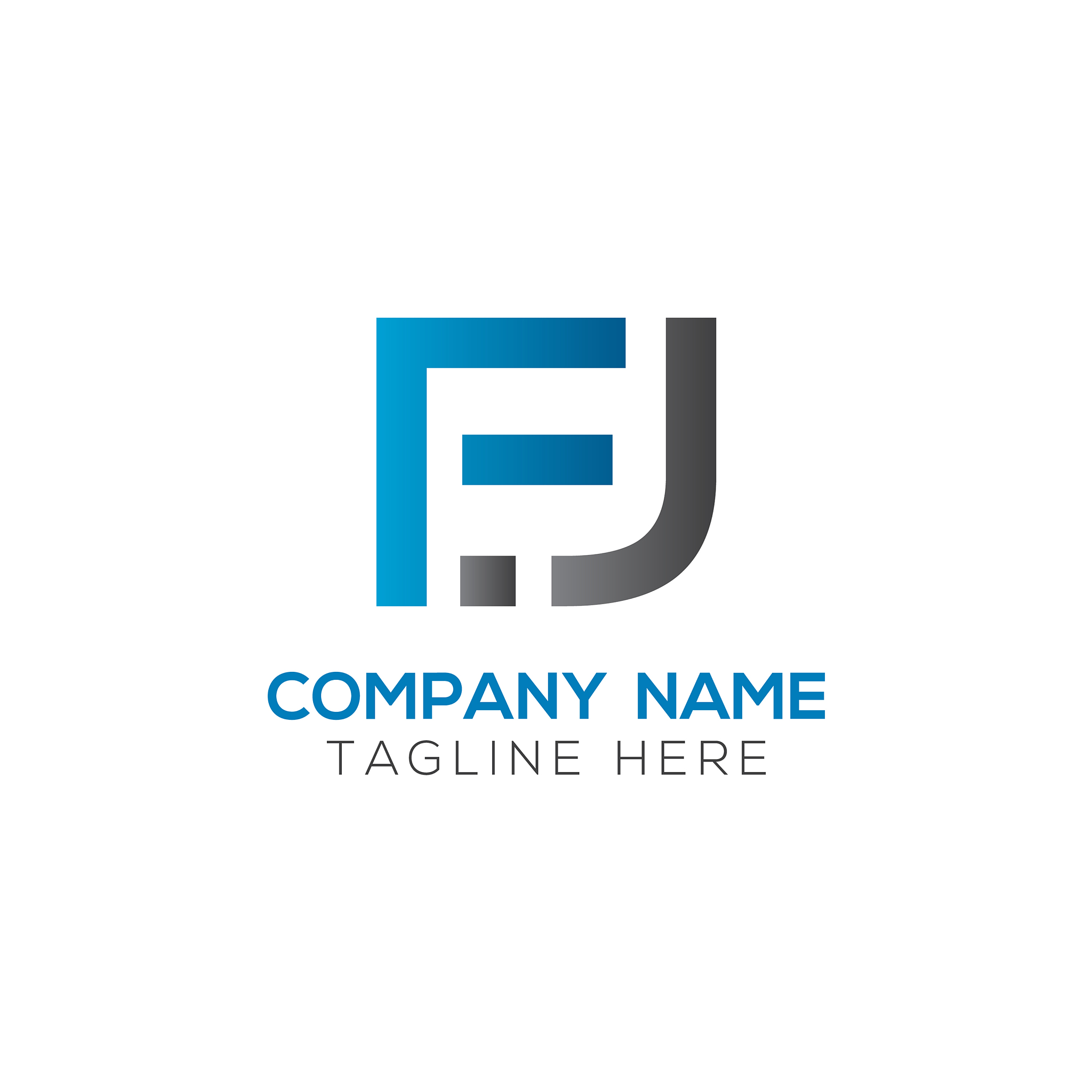 initial letter fj logo design template creative