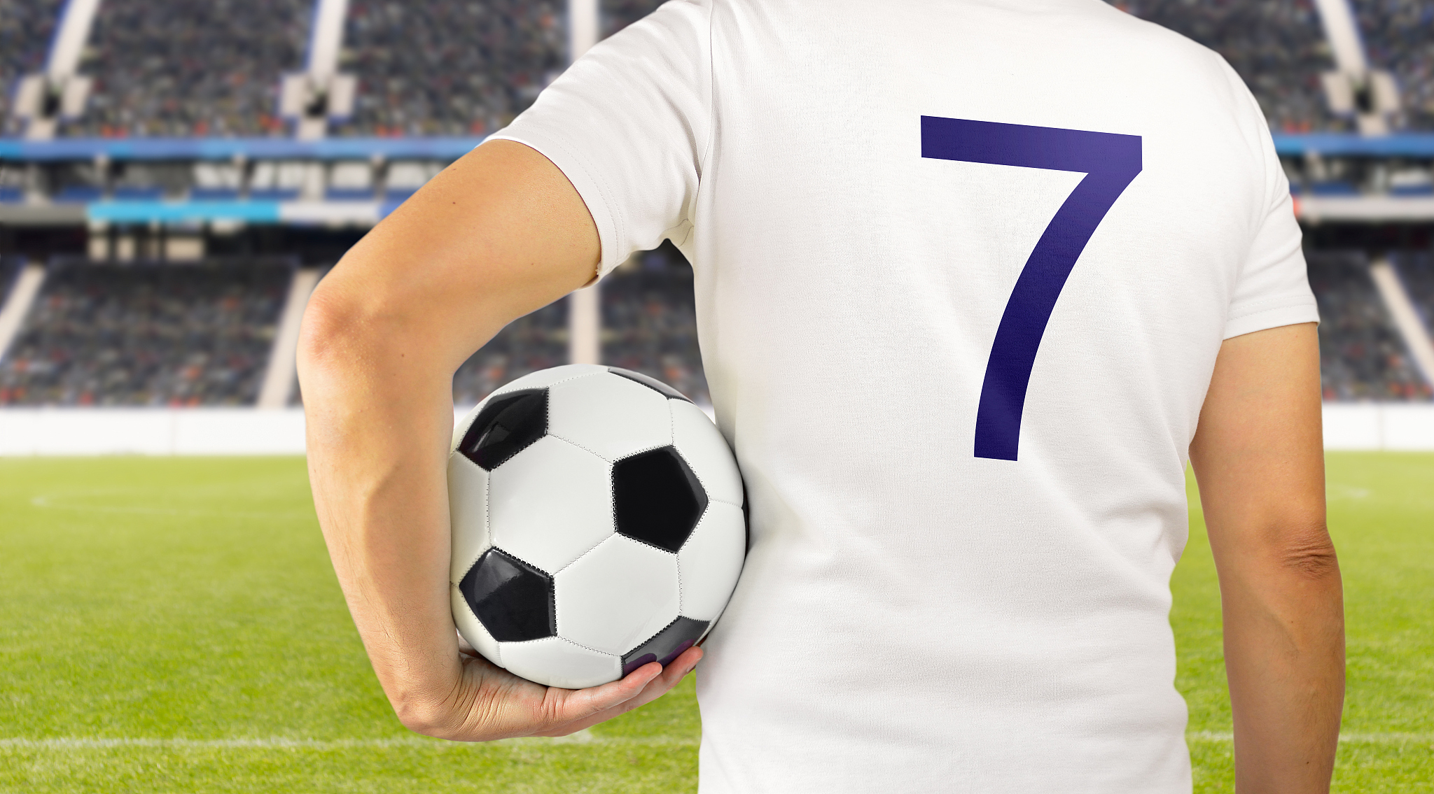 soccer football player in white team