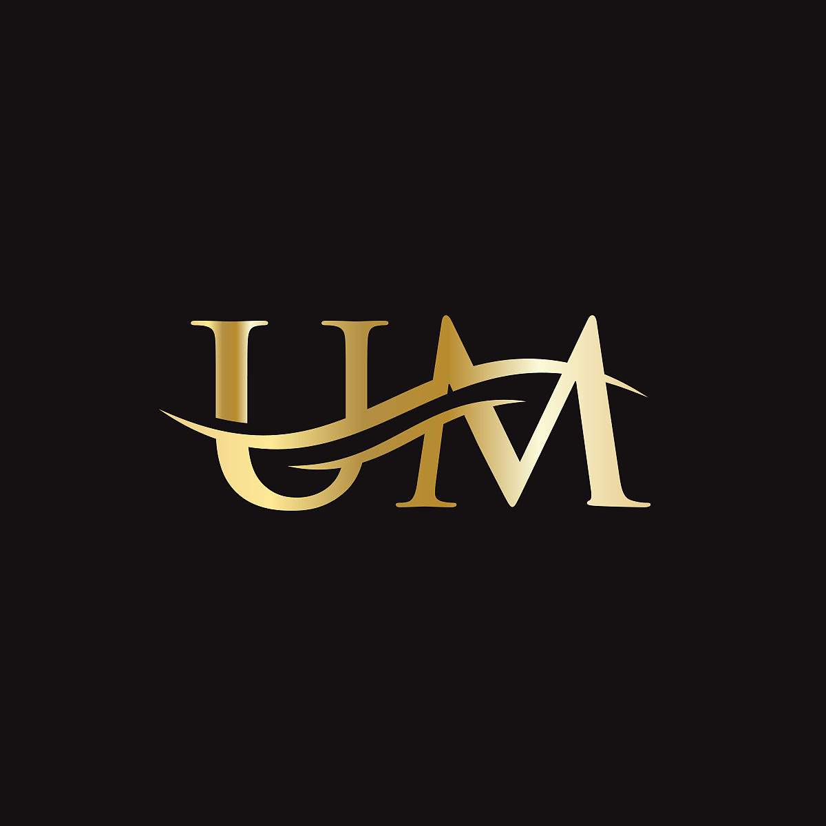 一个logo矢量设计.swoosh字母um标志设计