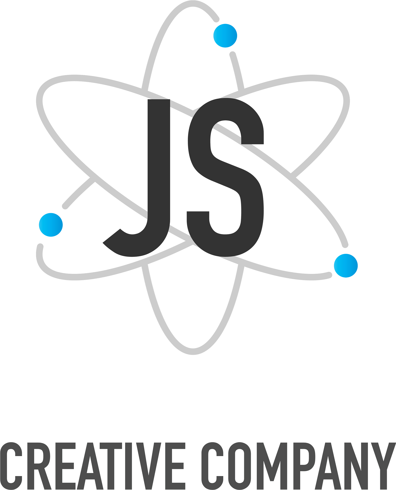 initial letter js atom neutron design logo