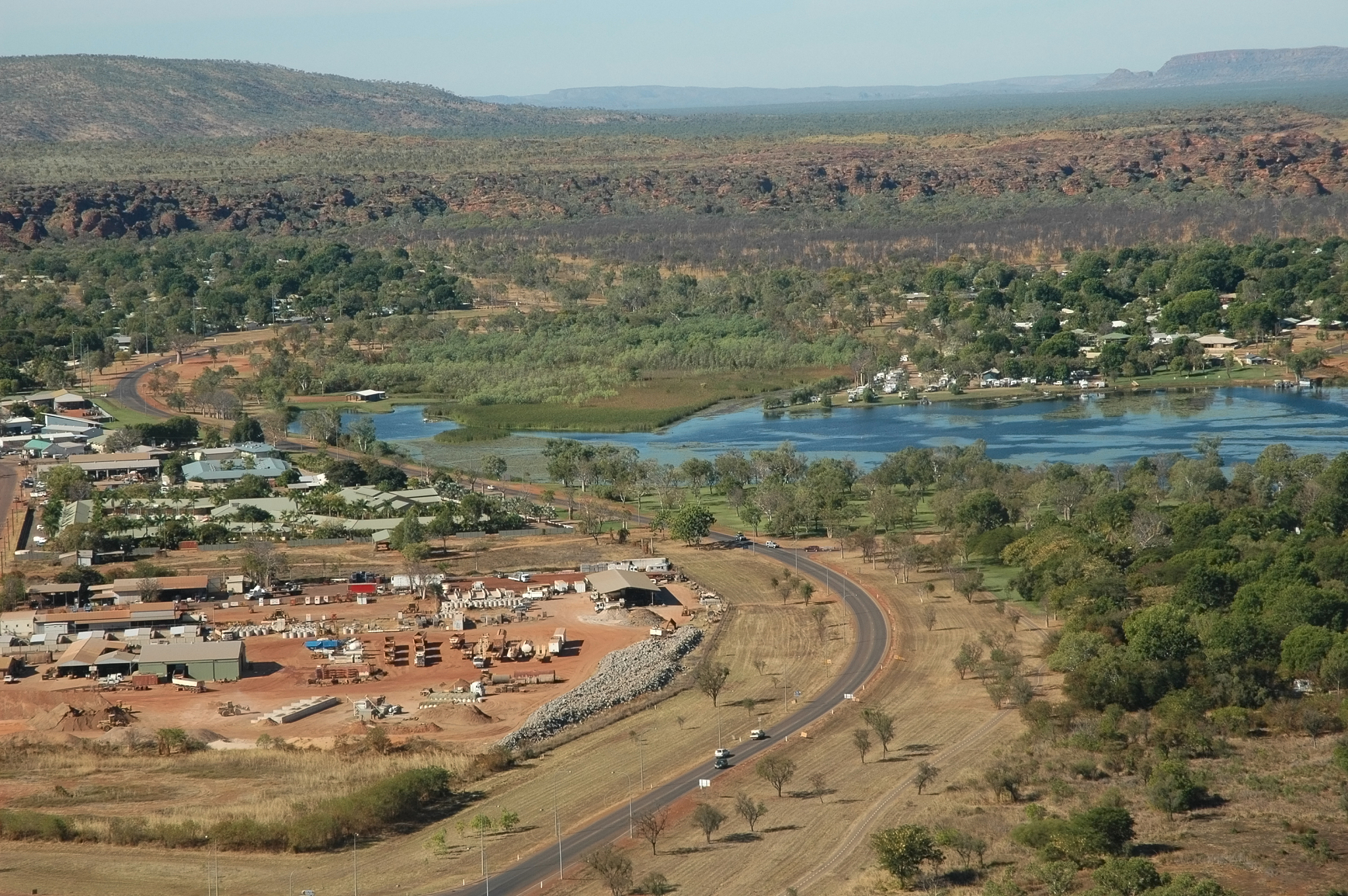 aerial view of kununurra, western australia