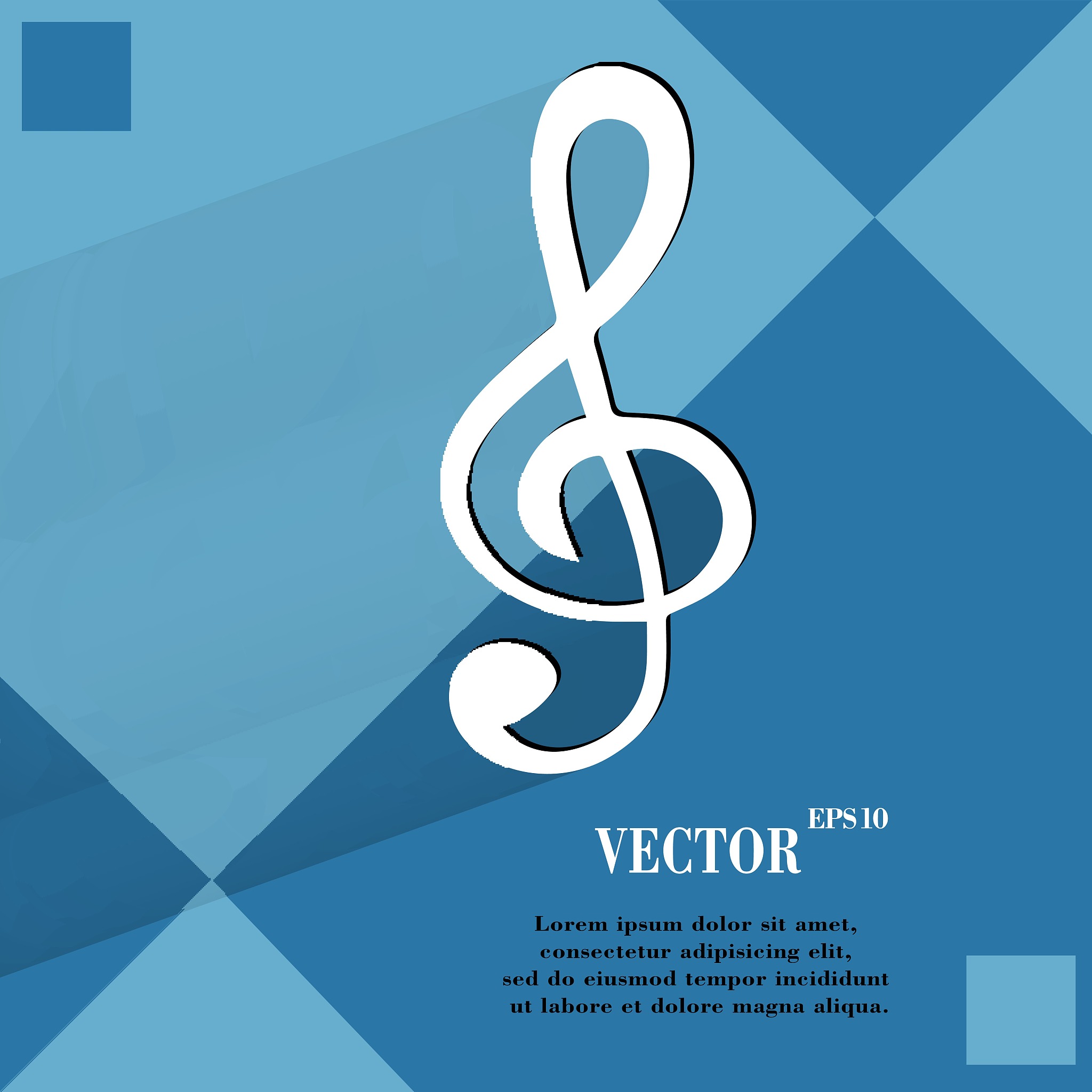 music elements notes web icon  on a flat geometric abstract back
