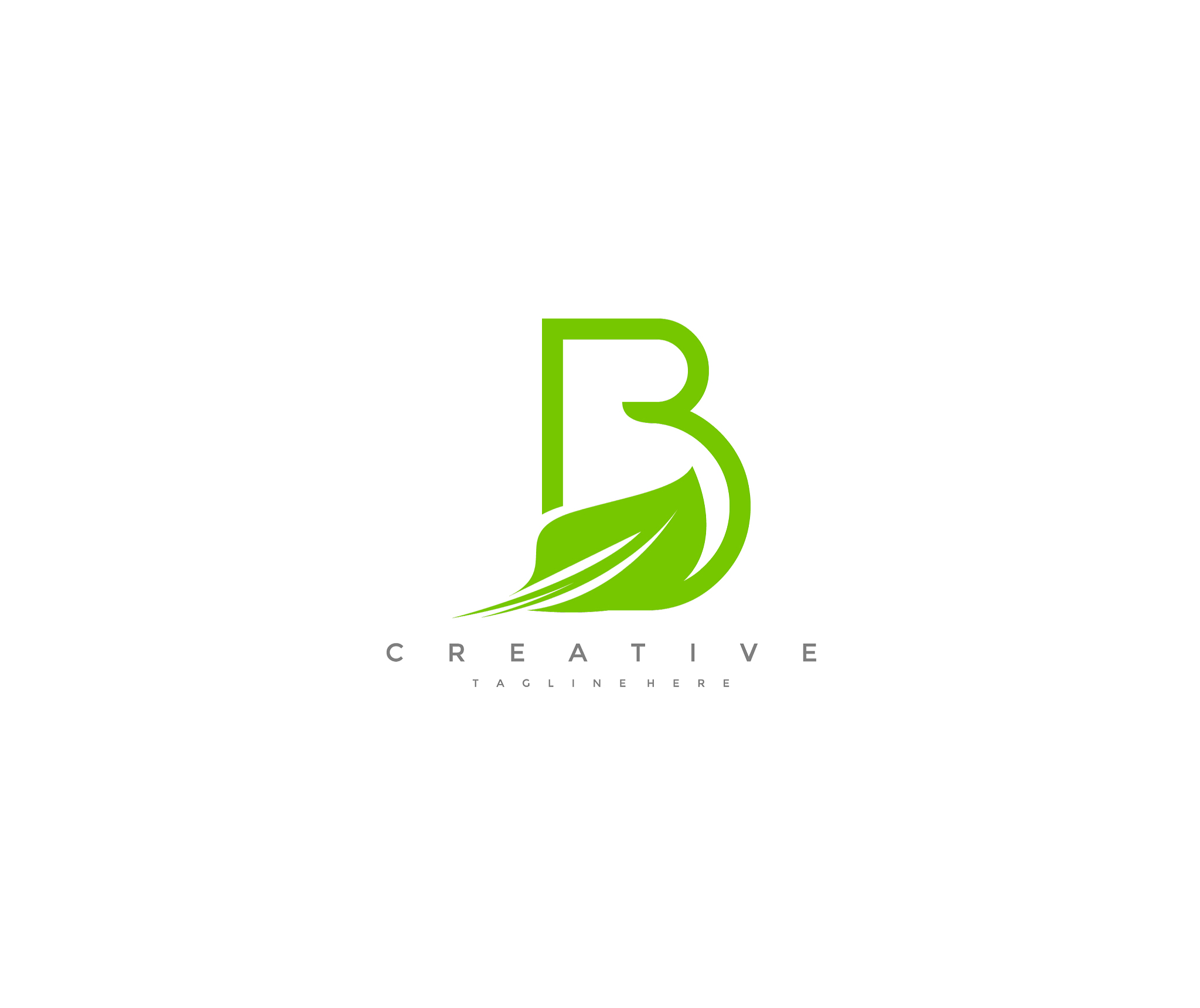 creative design leaf letter b minimalism