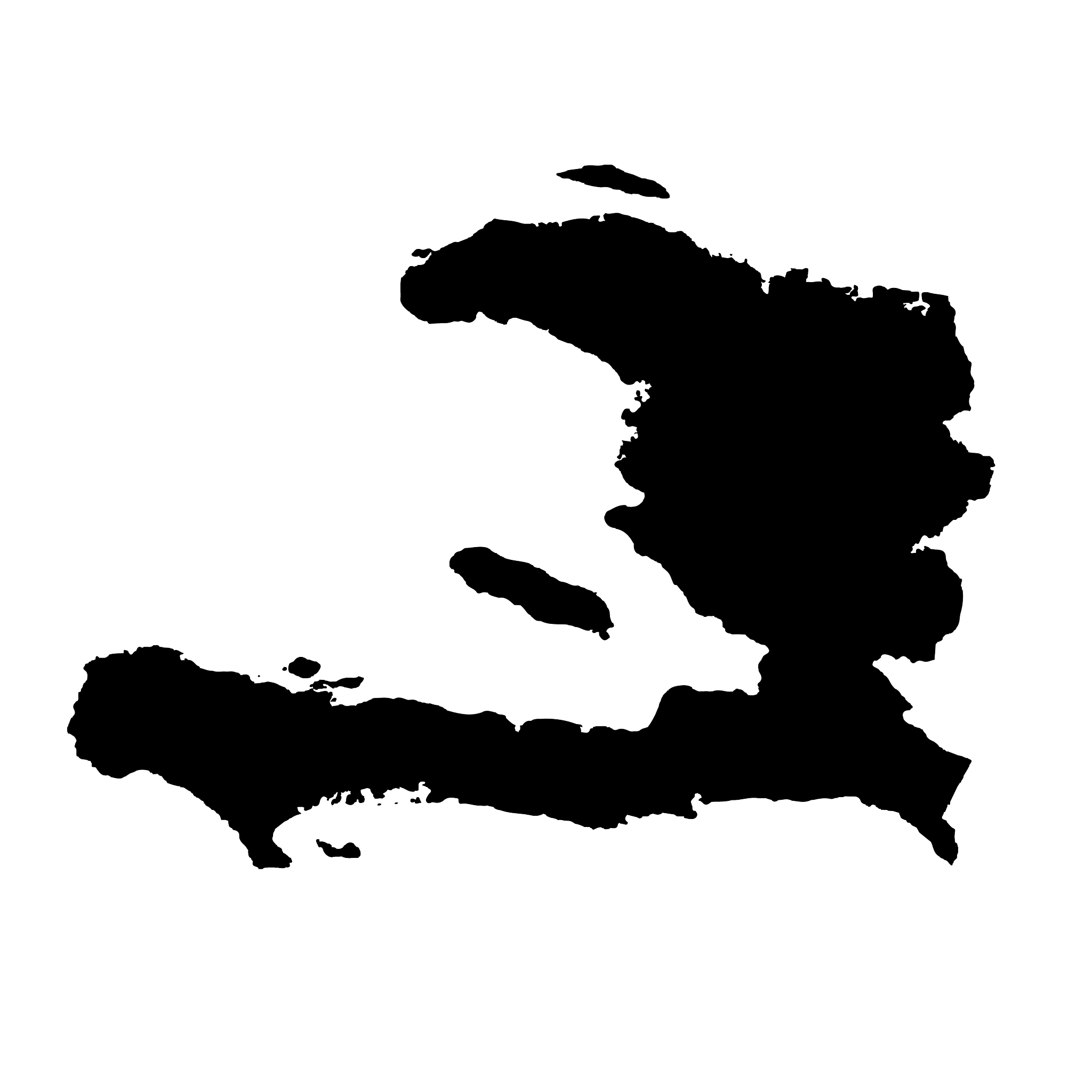 map haiti isolated black on