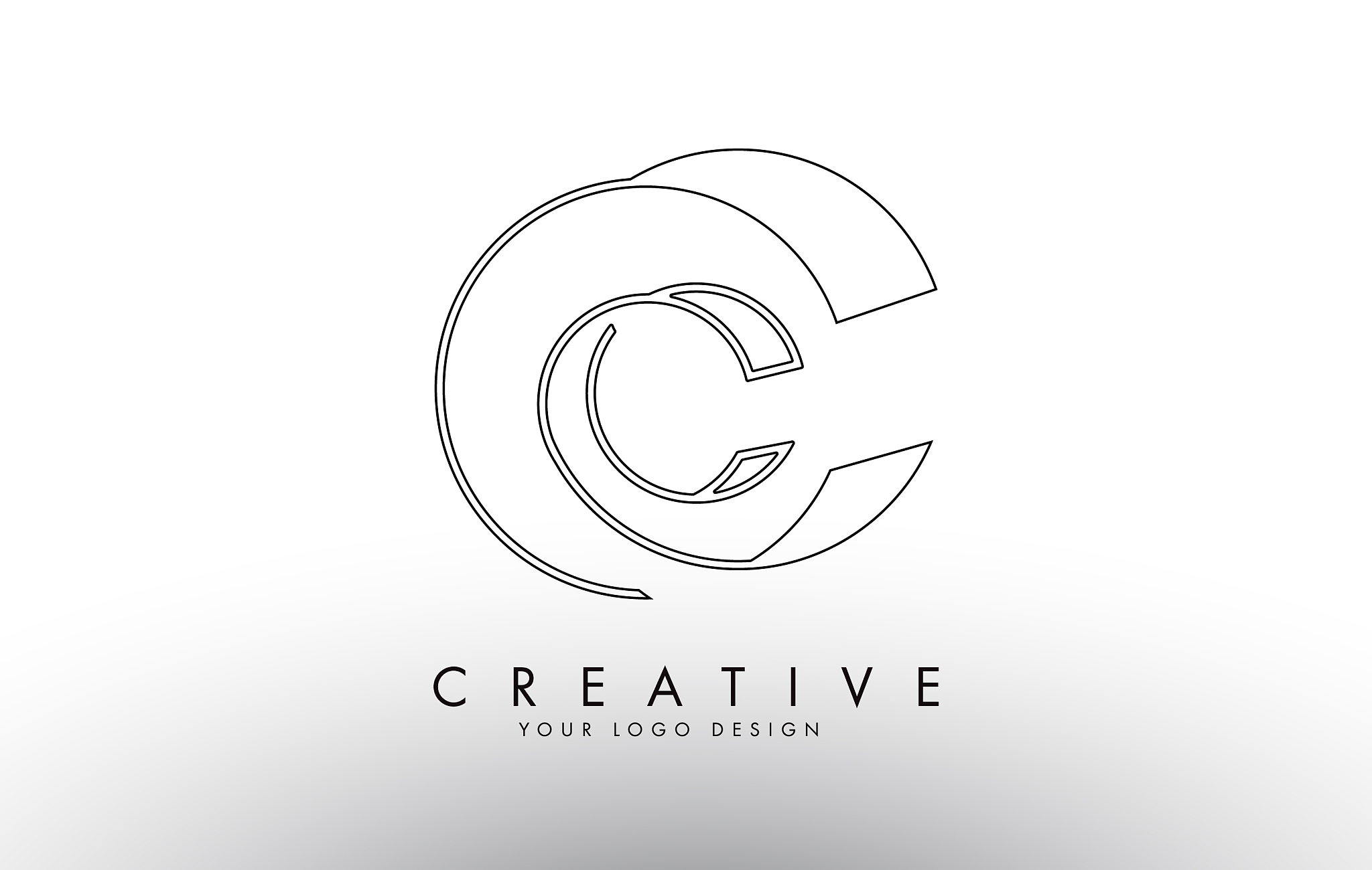 oultine monogram cc c c letters logo design