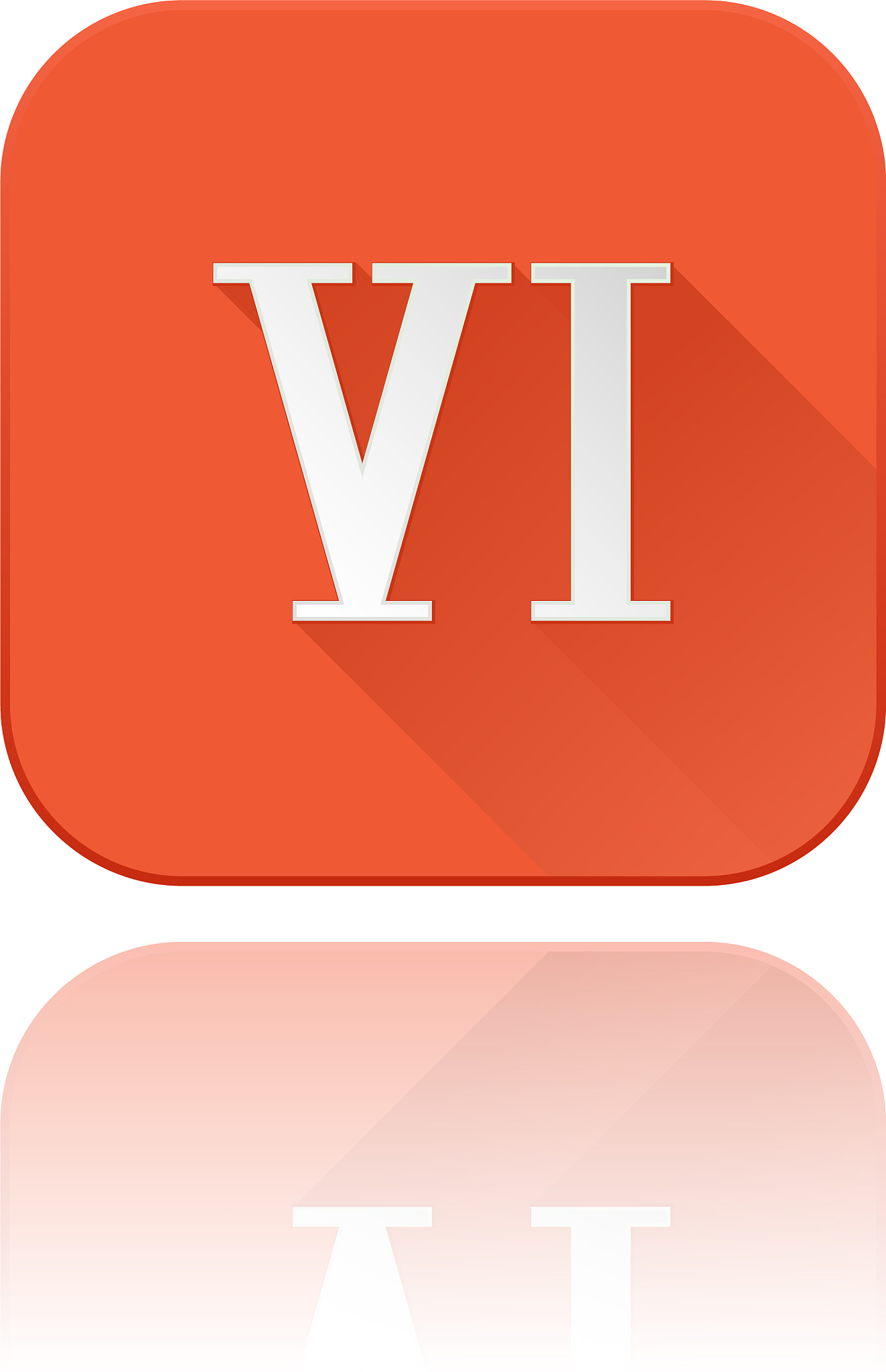 vi roman numeral orange square icon with