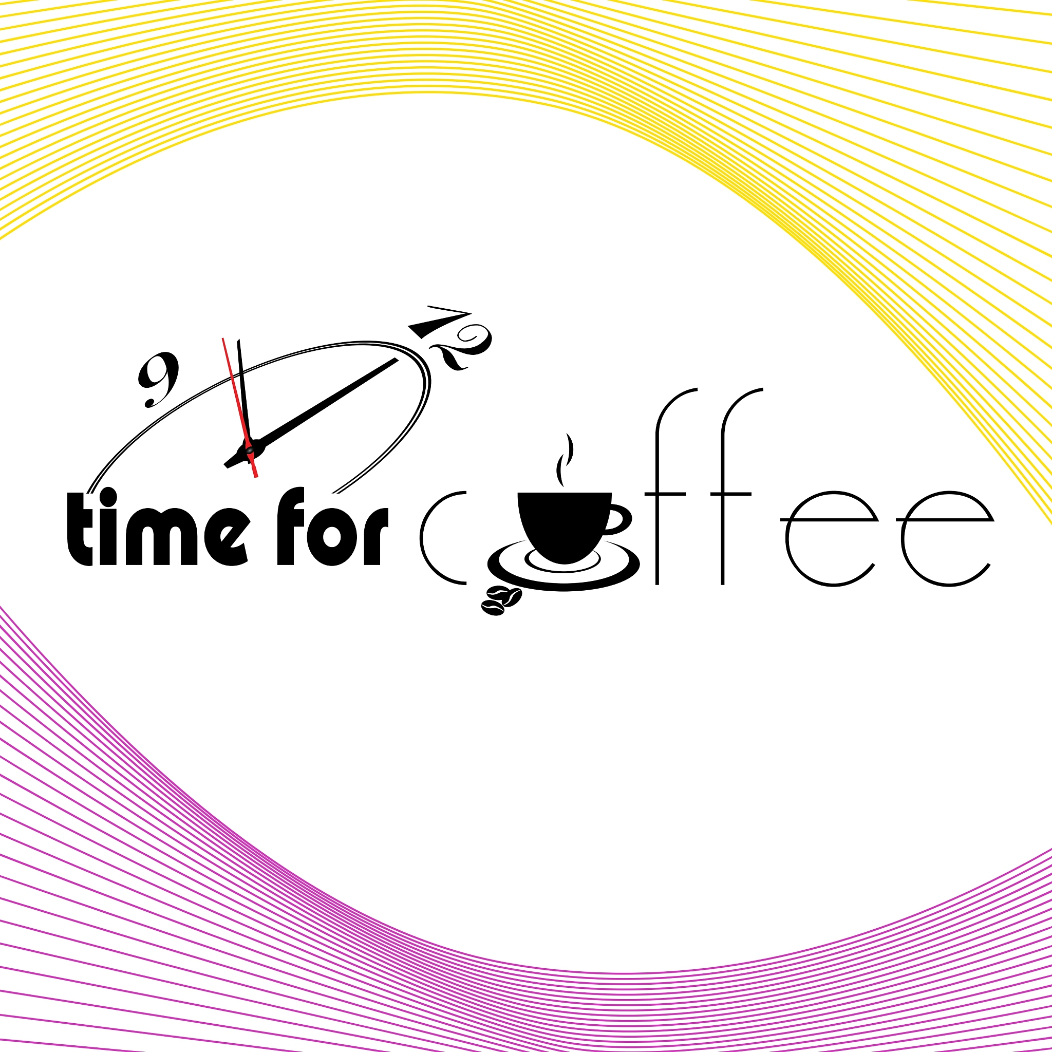 time for coffee sign with clock